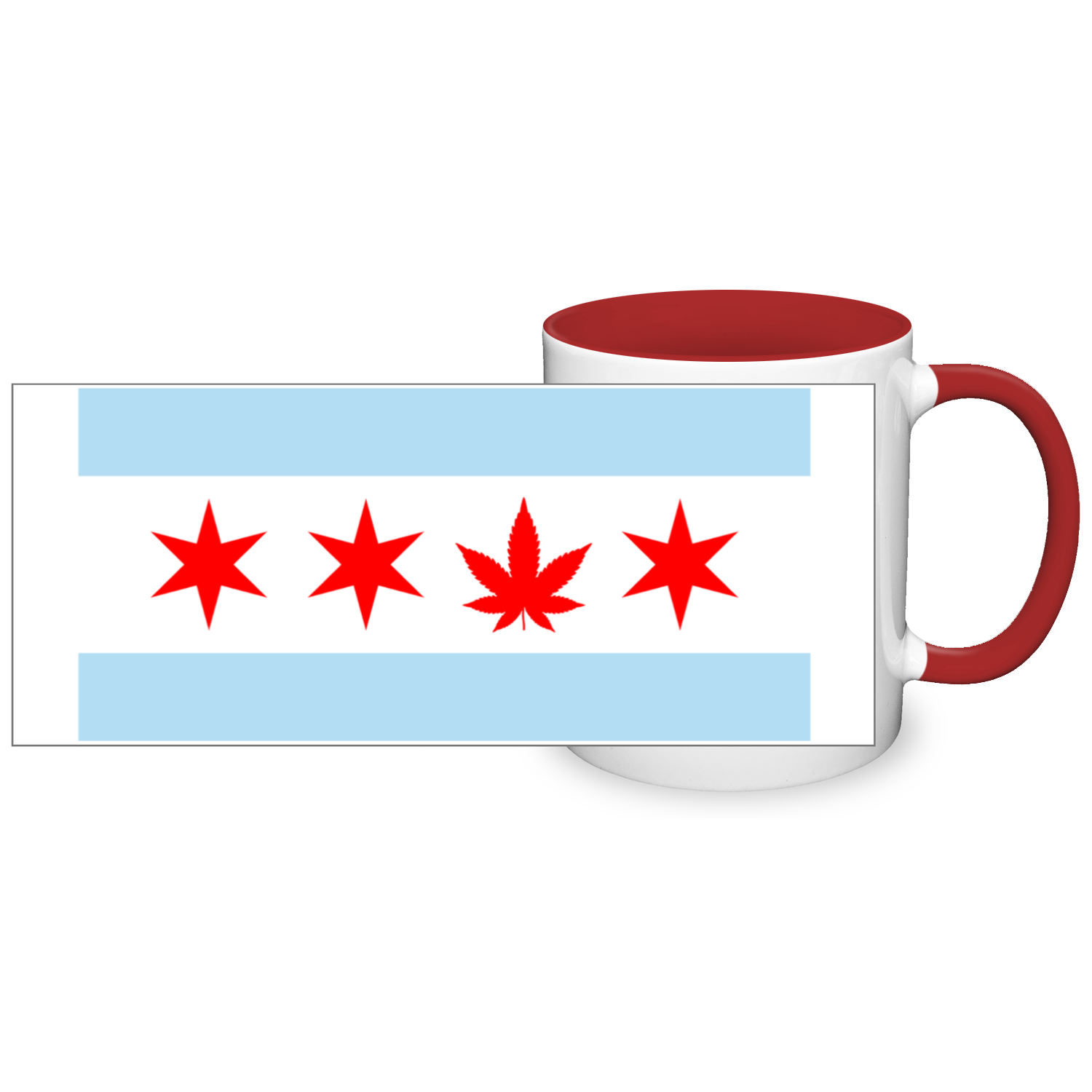 Chicago Flag Single Pot Leaf 11oz 2 Tone Mug