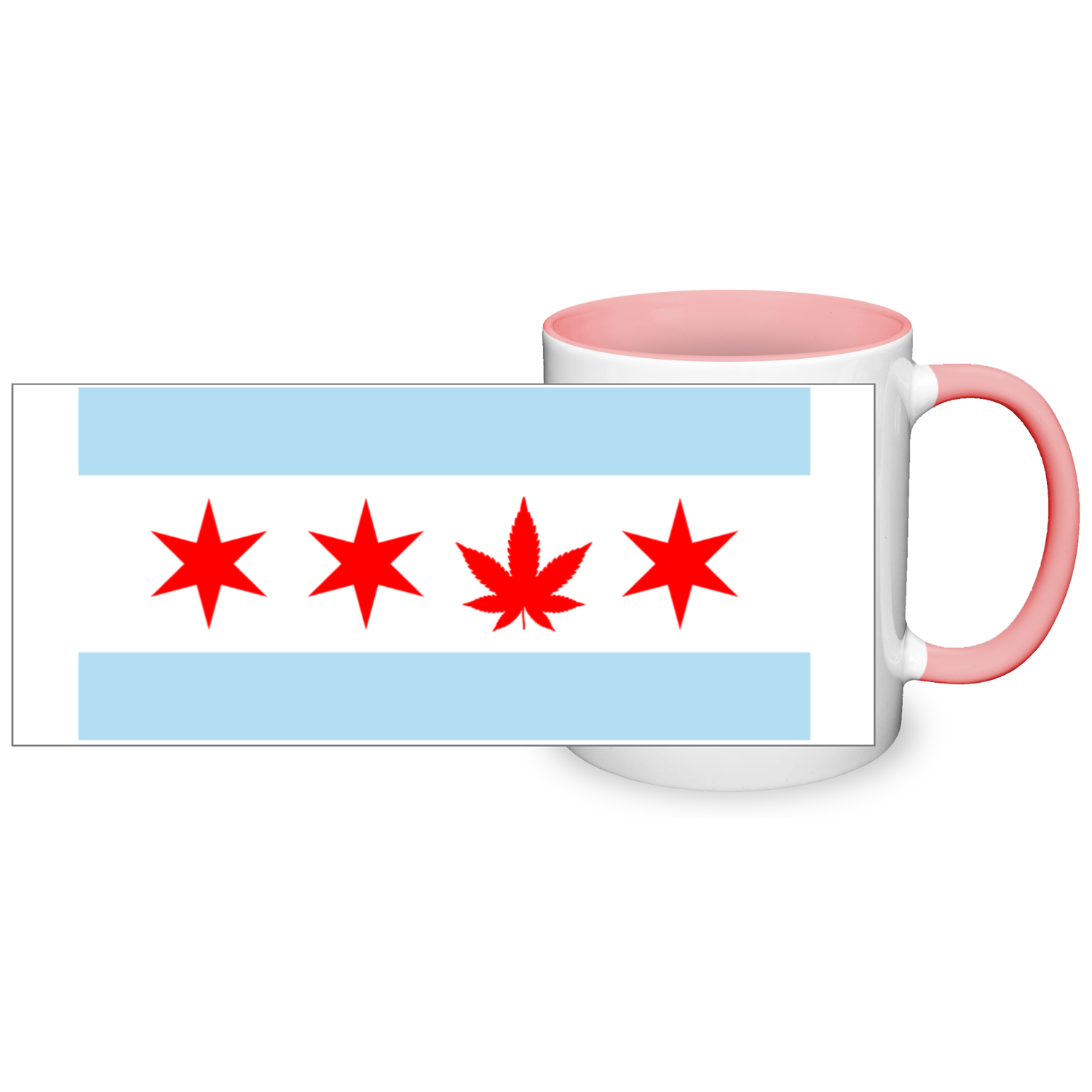 Chicago Flag Single Pot Leaf 11oz 2 Tone Mug
