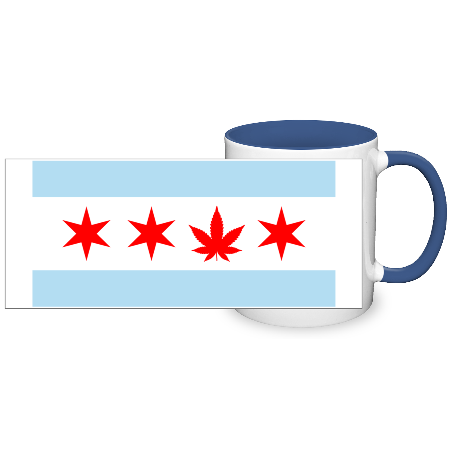 Chicago Flag Single Pot Leaf 11oz 2 Tone Mug