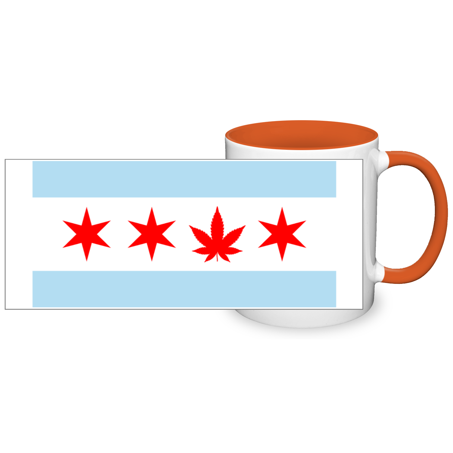 Chicago Flag Single Pot Leaf 11oz 2 Tone Mug