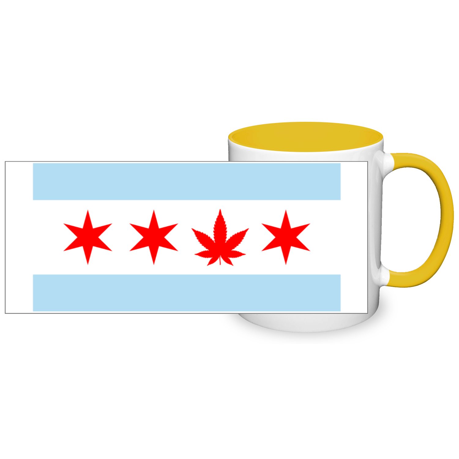 Chicago Flag Single Pot Leaf 11oz 2 Tone Mug