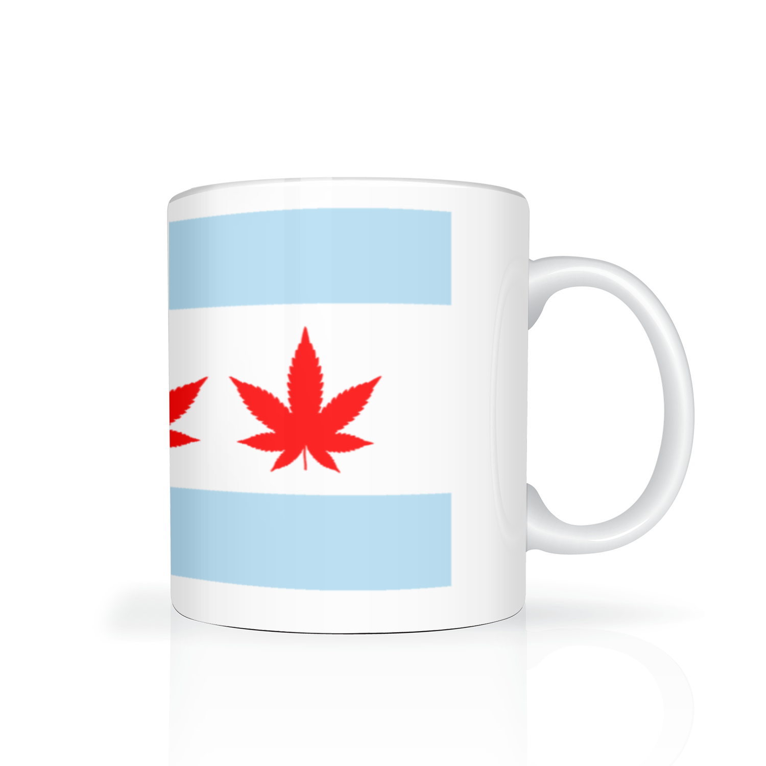 Chicago Flag Four Pot Leaf 11oz 2 Tone Mug