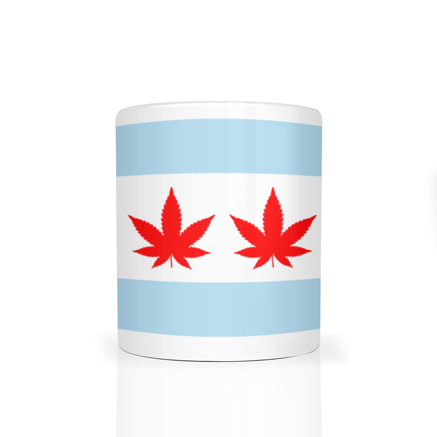 Chicago Flag Four Pot Leaf 11oz 2 Tone Mug