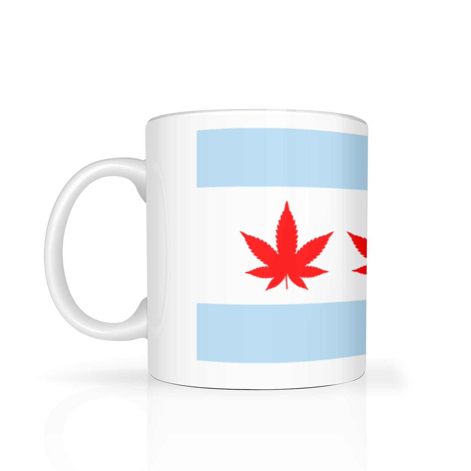 Chicago Flag Four Pot Leaf 11oz 2 Tone Mug
