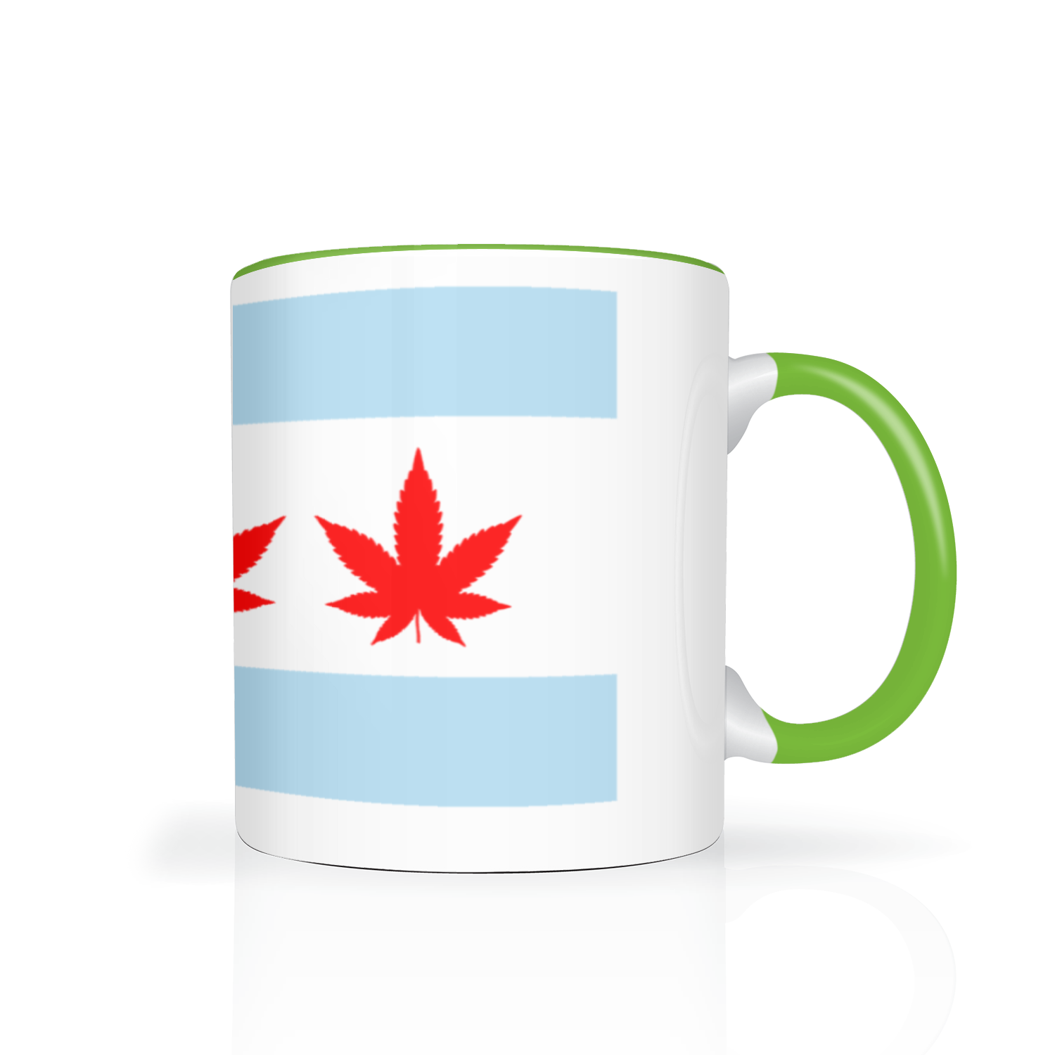 Chicago Flag Four Pot Leaf 11oz 2 Tone Mug
