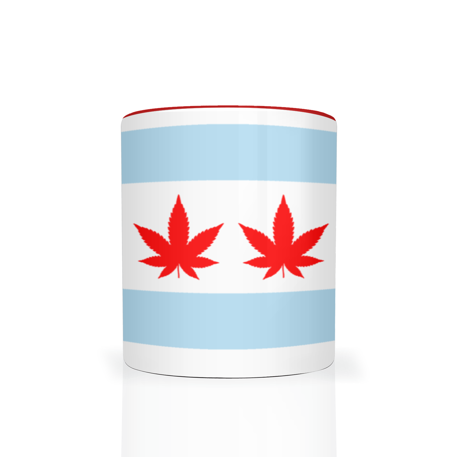 Chicago Flag Four Pot Leaf 11oz 2 Tone Mug