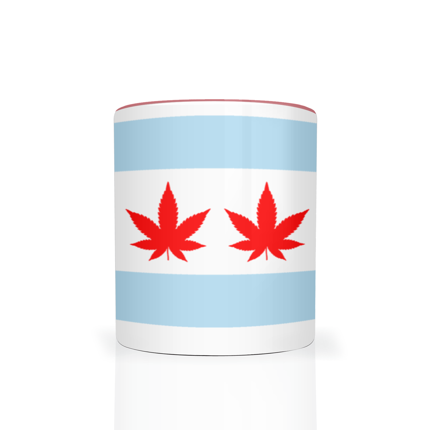 Chicago Flag Four Pot Leaf 11oz 2 Tone Mug