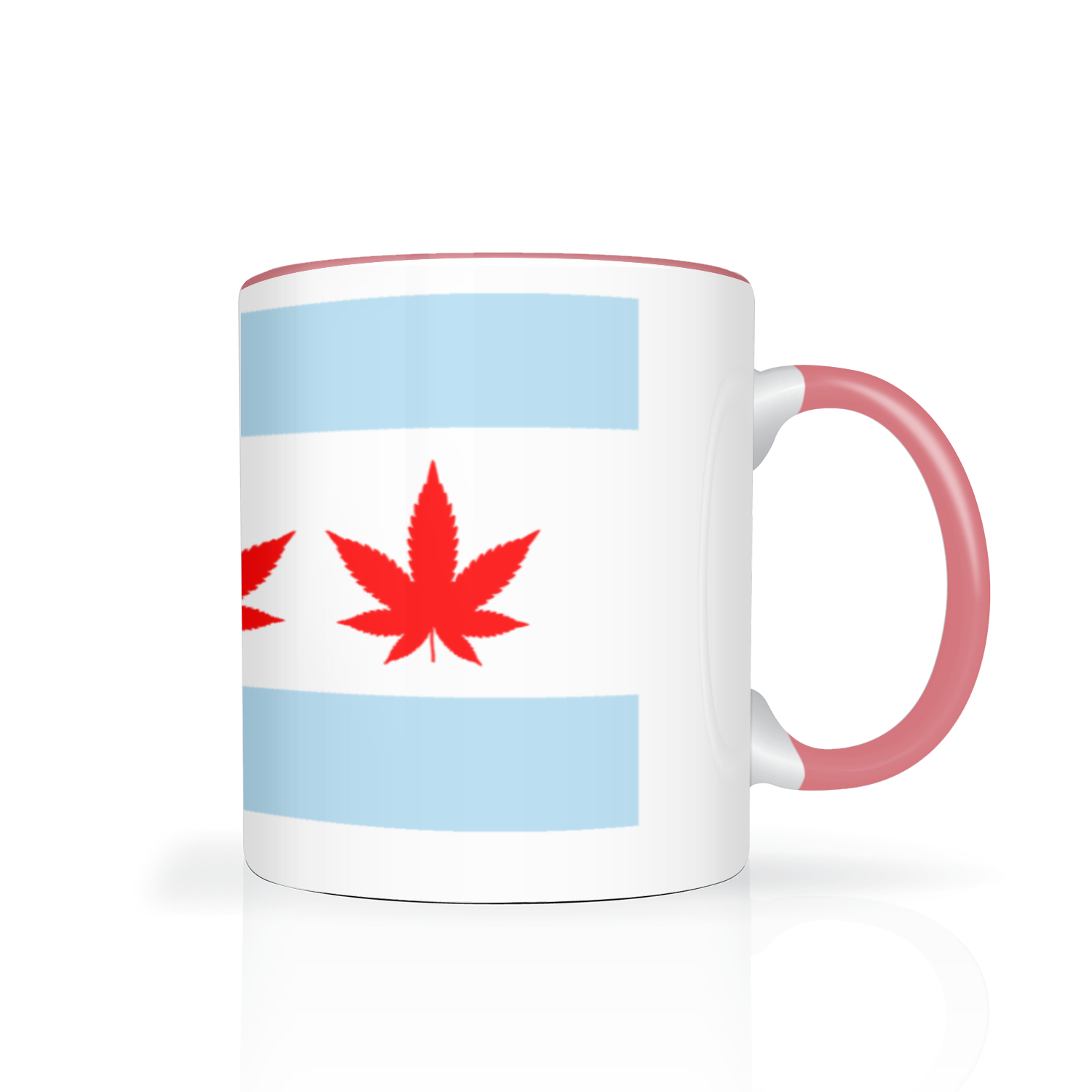 Chicago Flag Four Pot Leaf 11oz 2 Tone Mug
