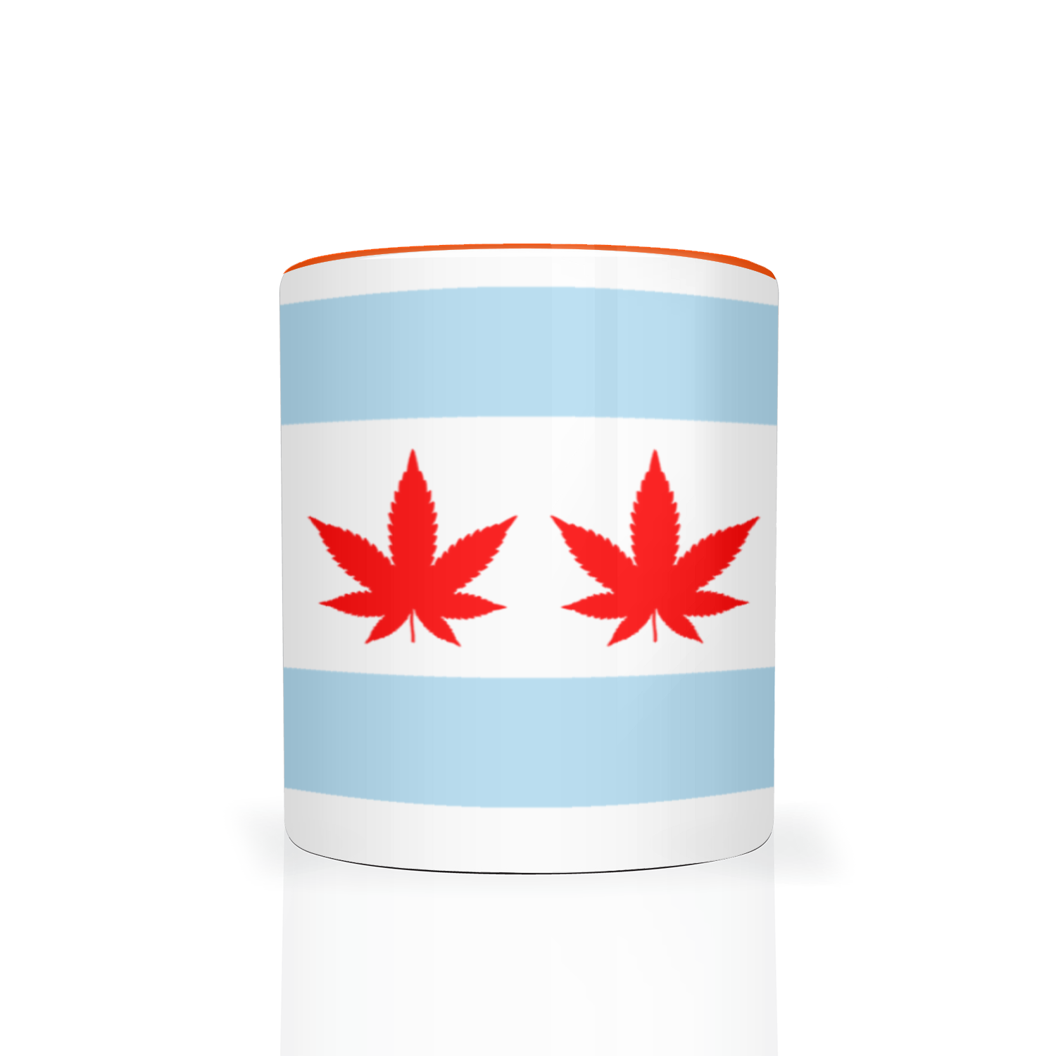 Chicago Flag Four Pot Leaf 11oz 2 Tone Mug