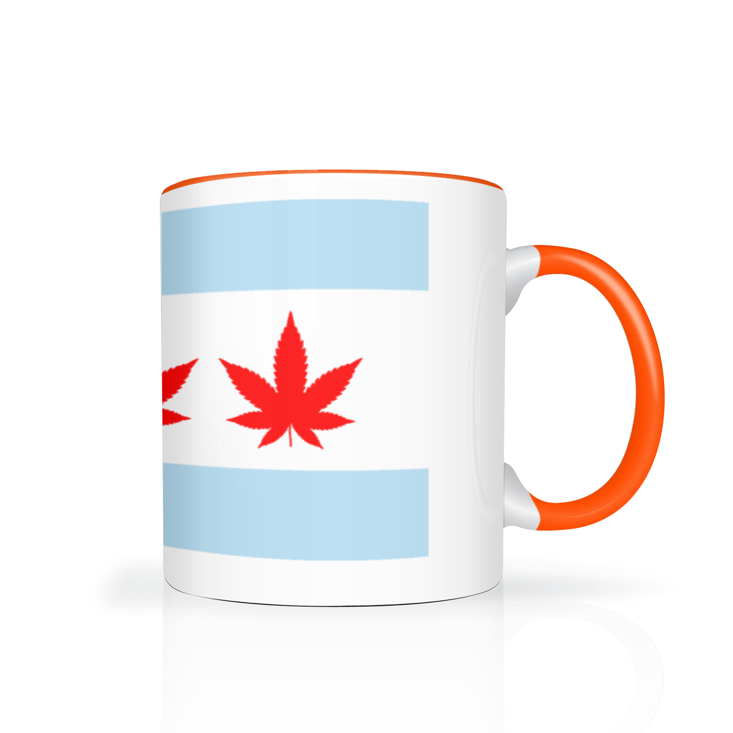 Chicago Flag Four Pot Leaf 11oz 2 Tone Mug