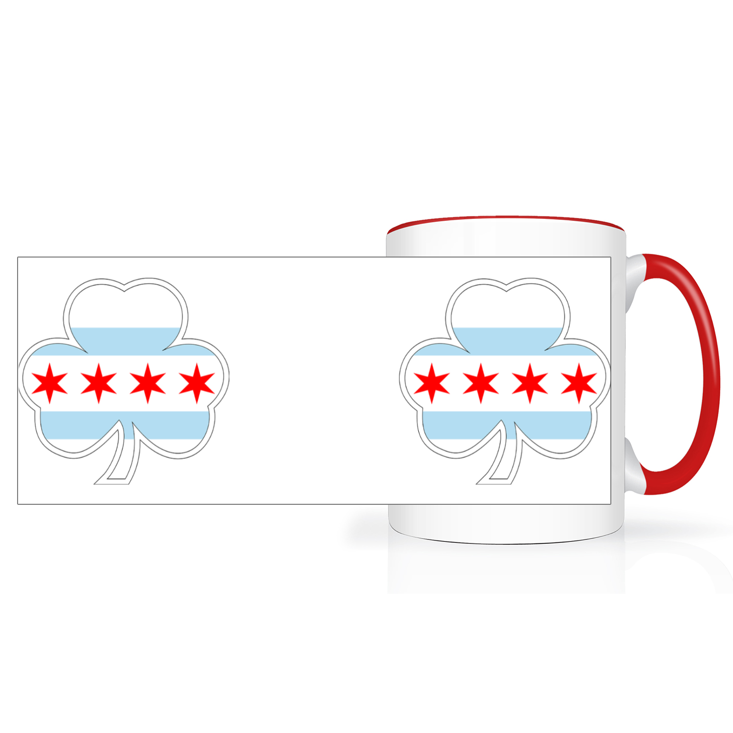 Chicago Flag Shamrock St. Patty’s 2 Tone 15oz Mug