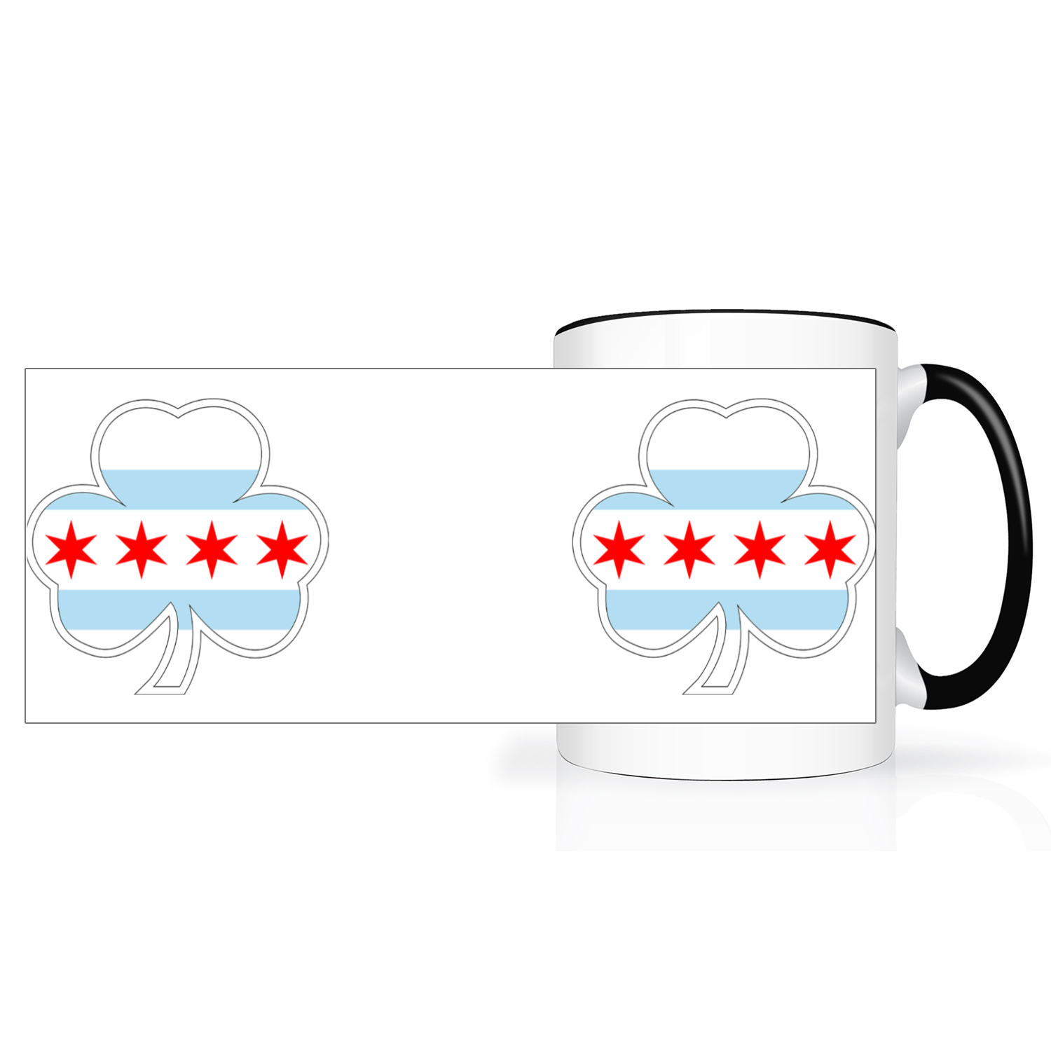 Chicago Flag Shamrock St. Patty’s 2 Tone 15oz Mug