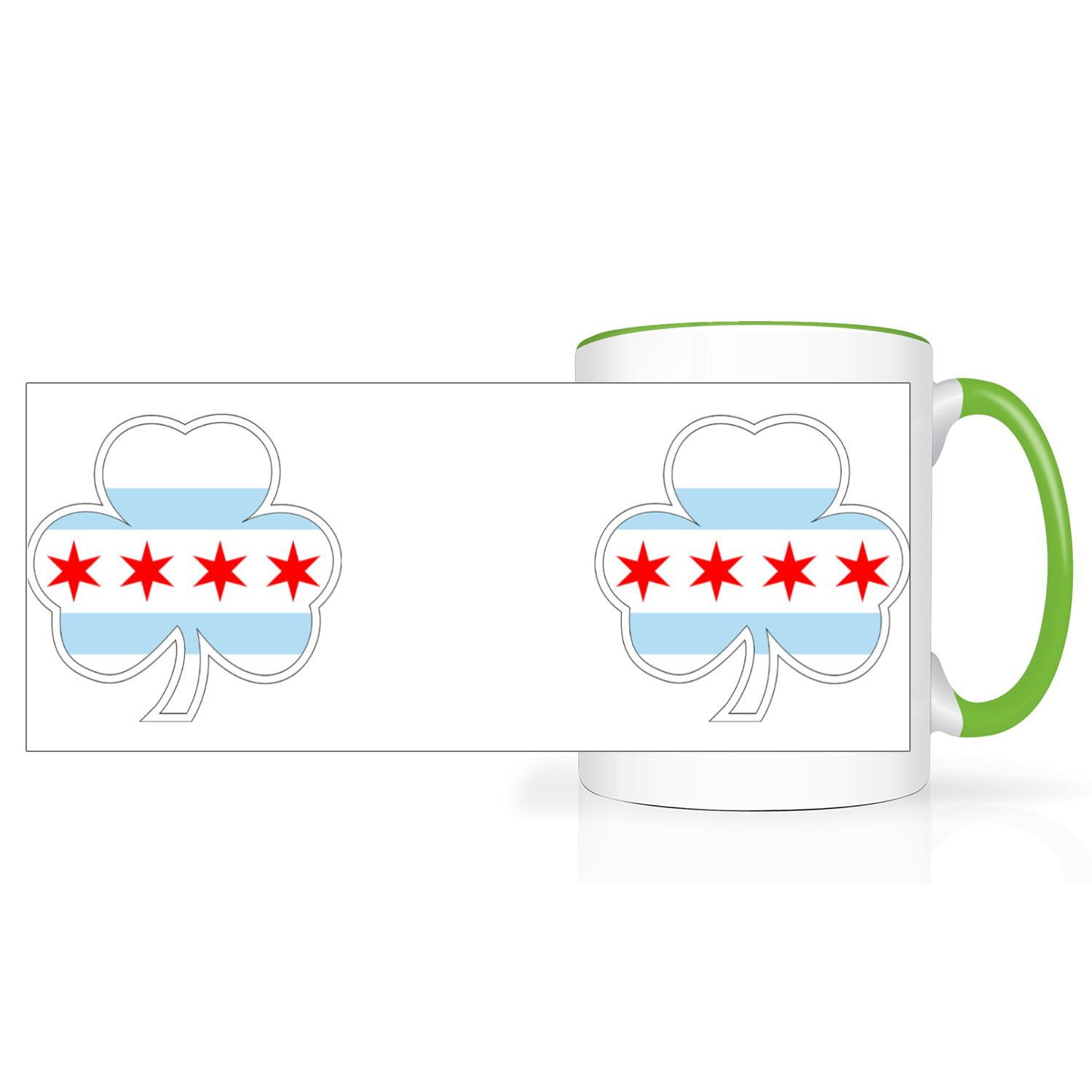 Chicago Flag Shamrock St. Patty’s 2 Tone 15oz Mug