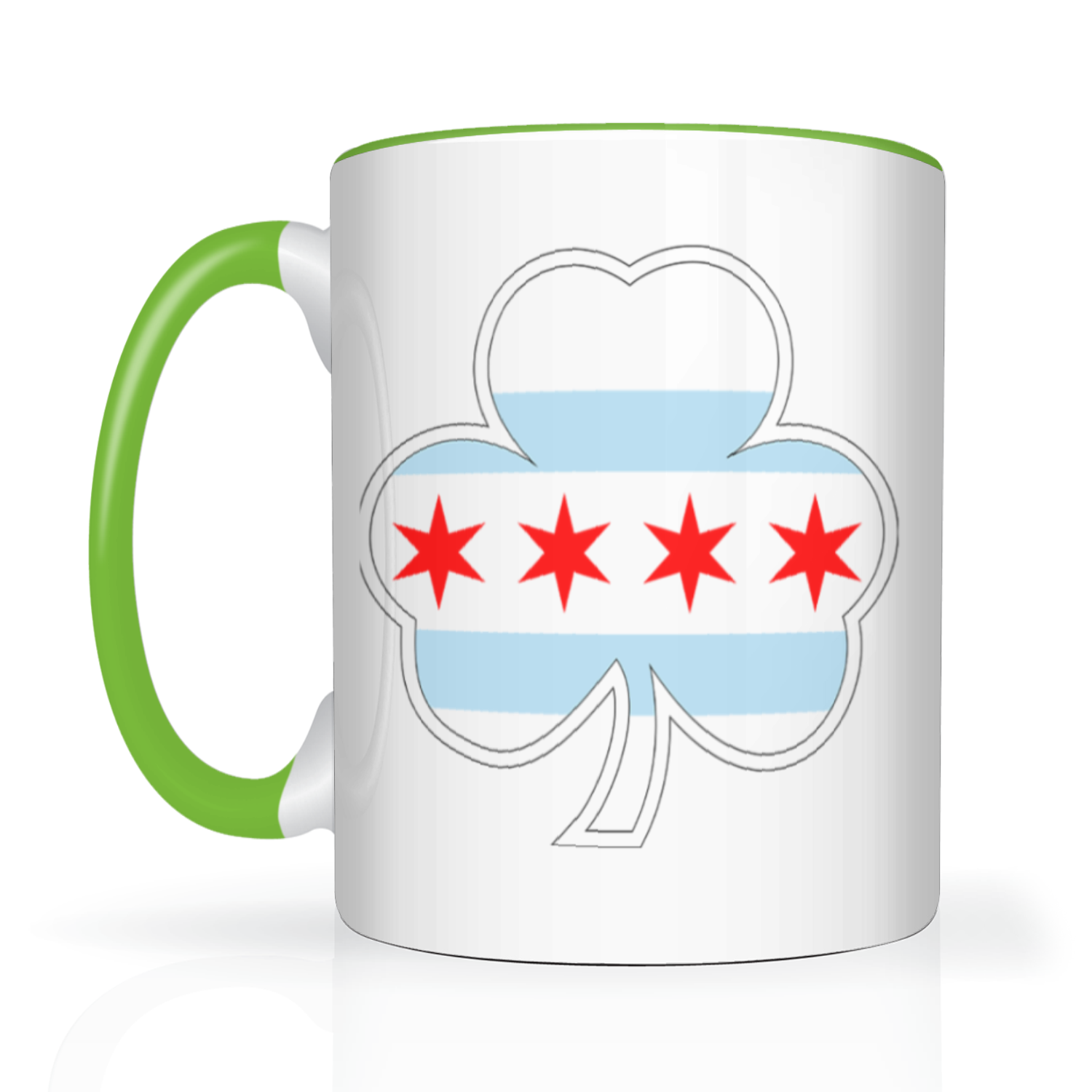 Chicago Flag Shamrock St. Patty’s 2 Tone 15oz Mug