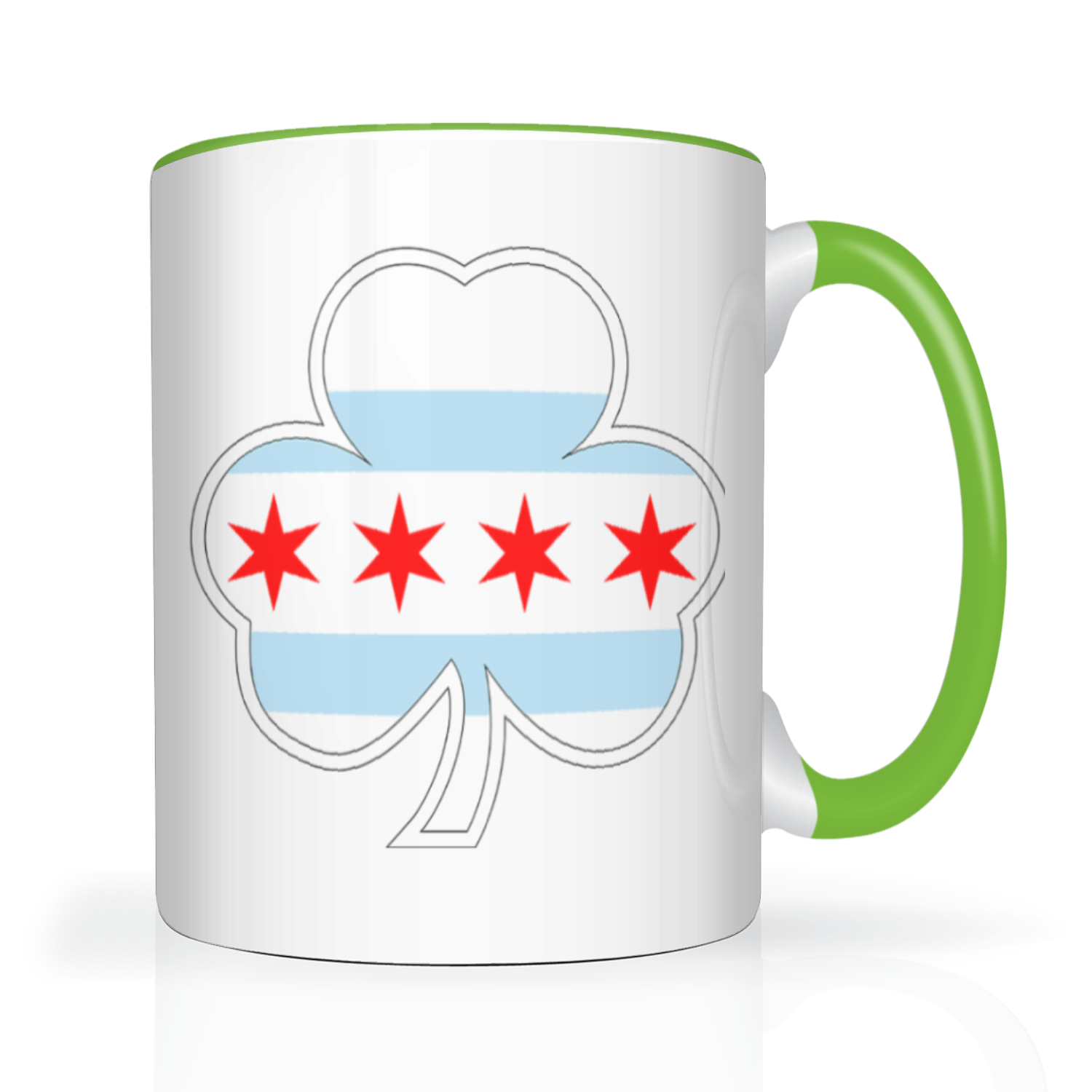 Chicago Flag Shamrock St. Patty’s 2 Tone 15oz Mug