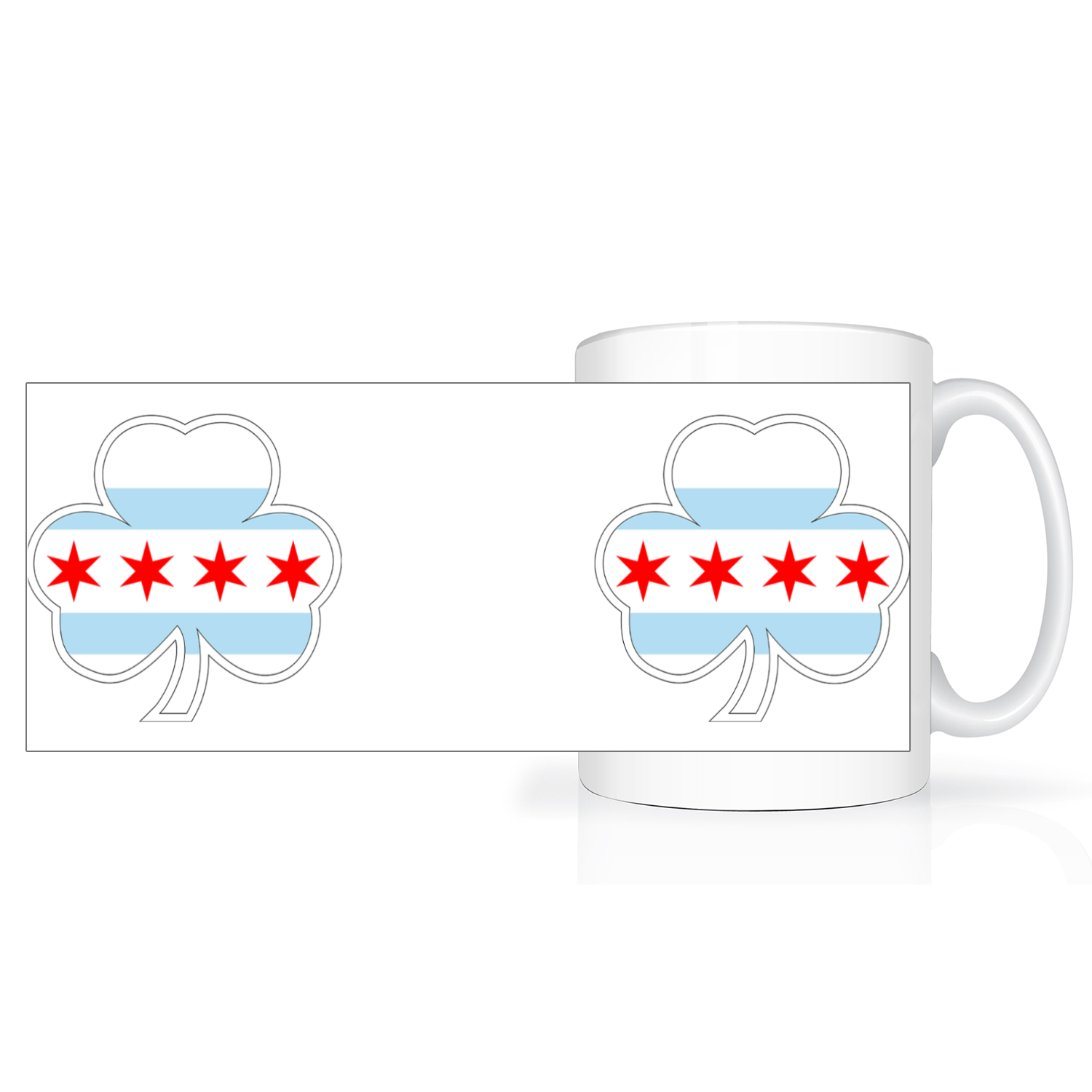 Chicago Flag Shamrock St. Patty’s 2 Tone 15oz Mug