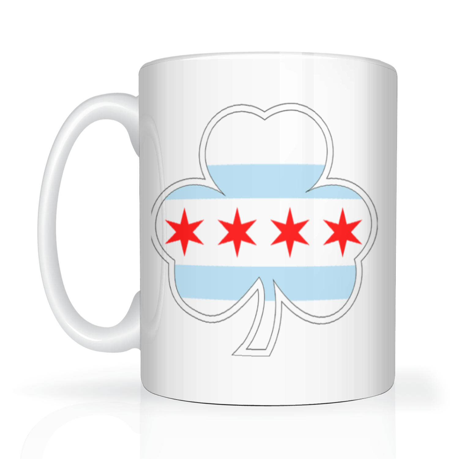 Chicago Flag Shamrock St. Patty’s 2 Tone 15oz Mug