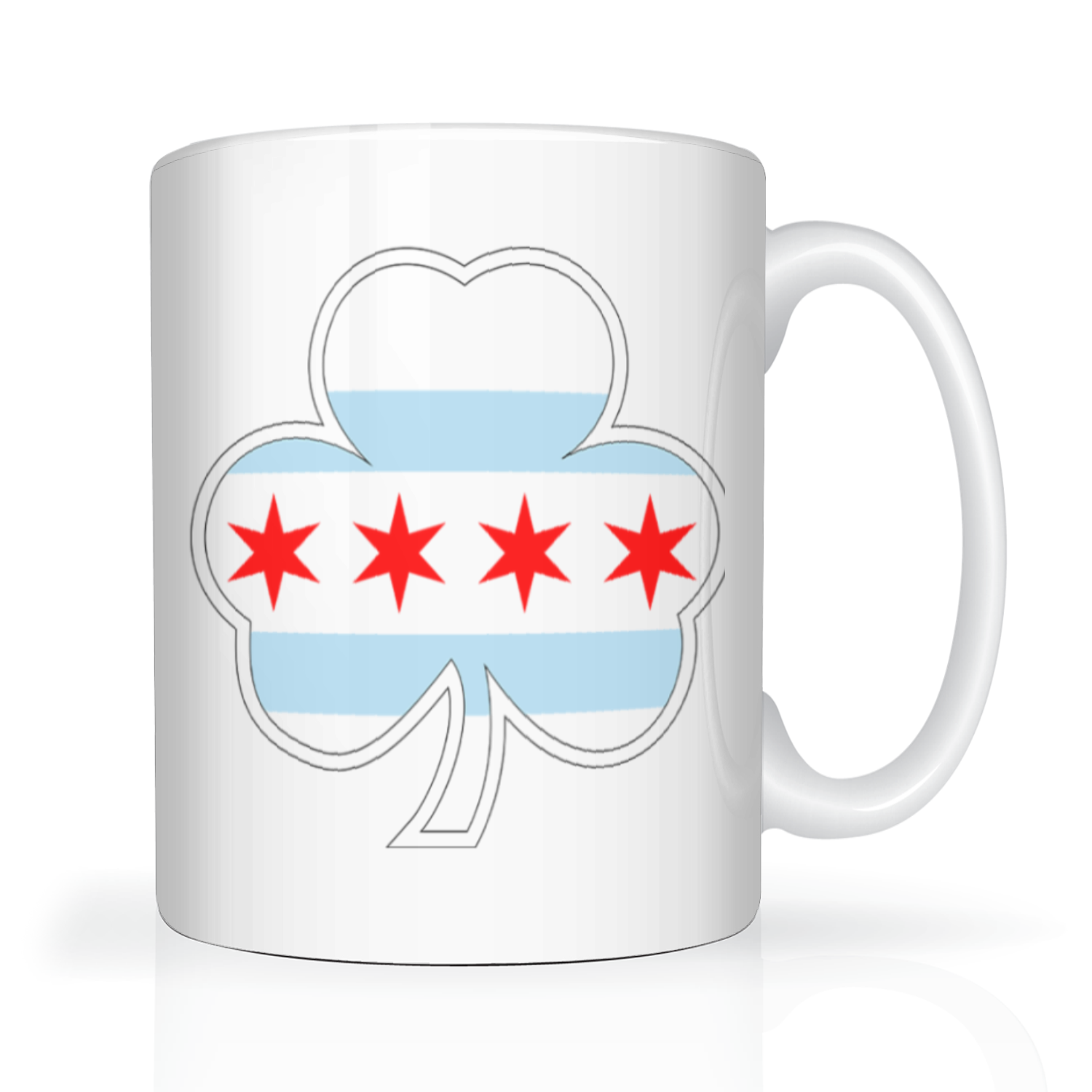 Chicago Flag Shamrock St. Patty’s 2 Tone 15oz Mug
