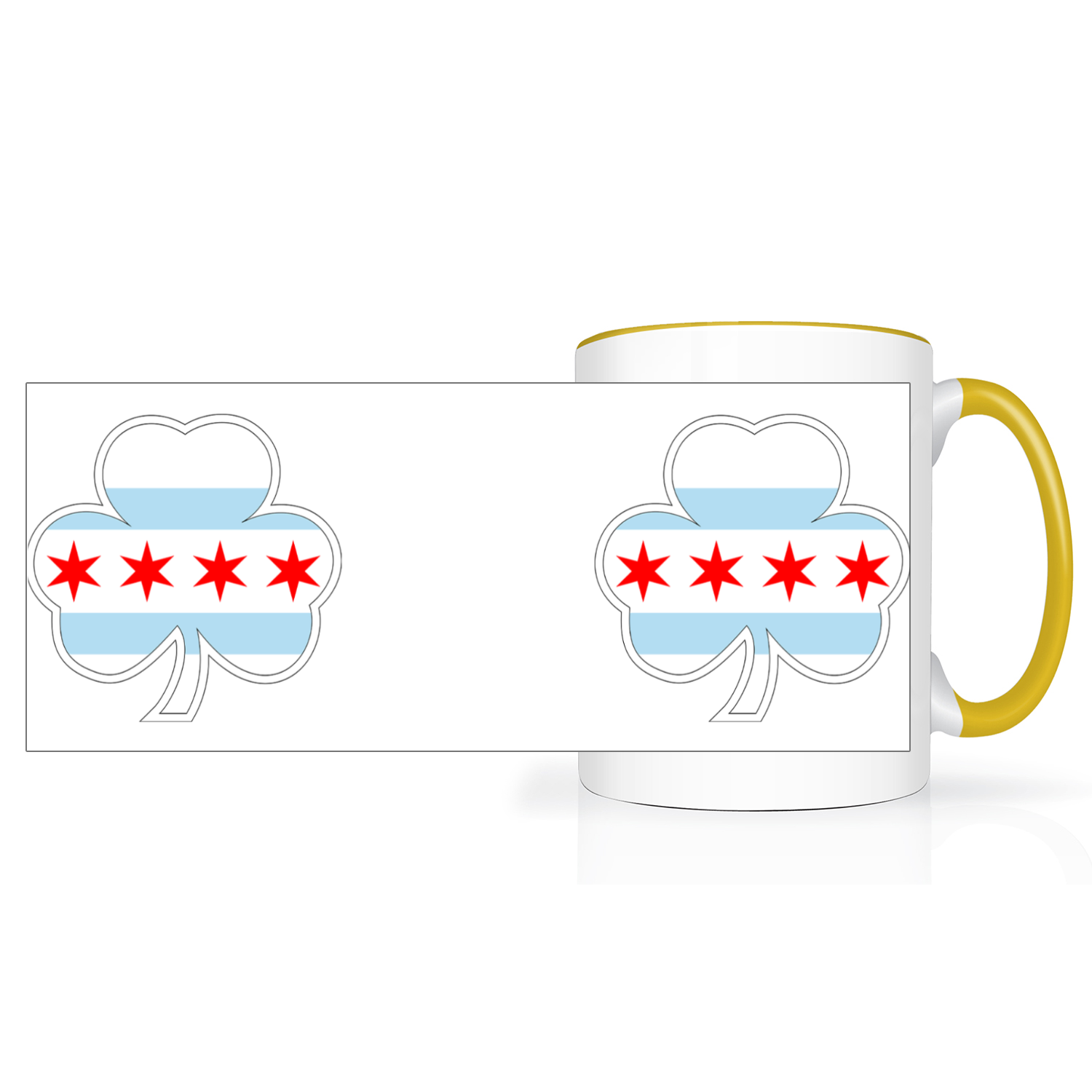 Chicago Flag Shamrock St. Patty’s 2 Tone 15oz Mug