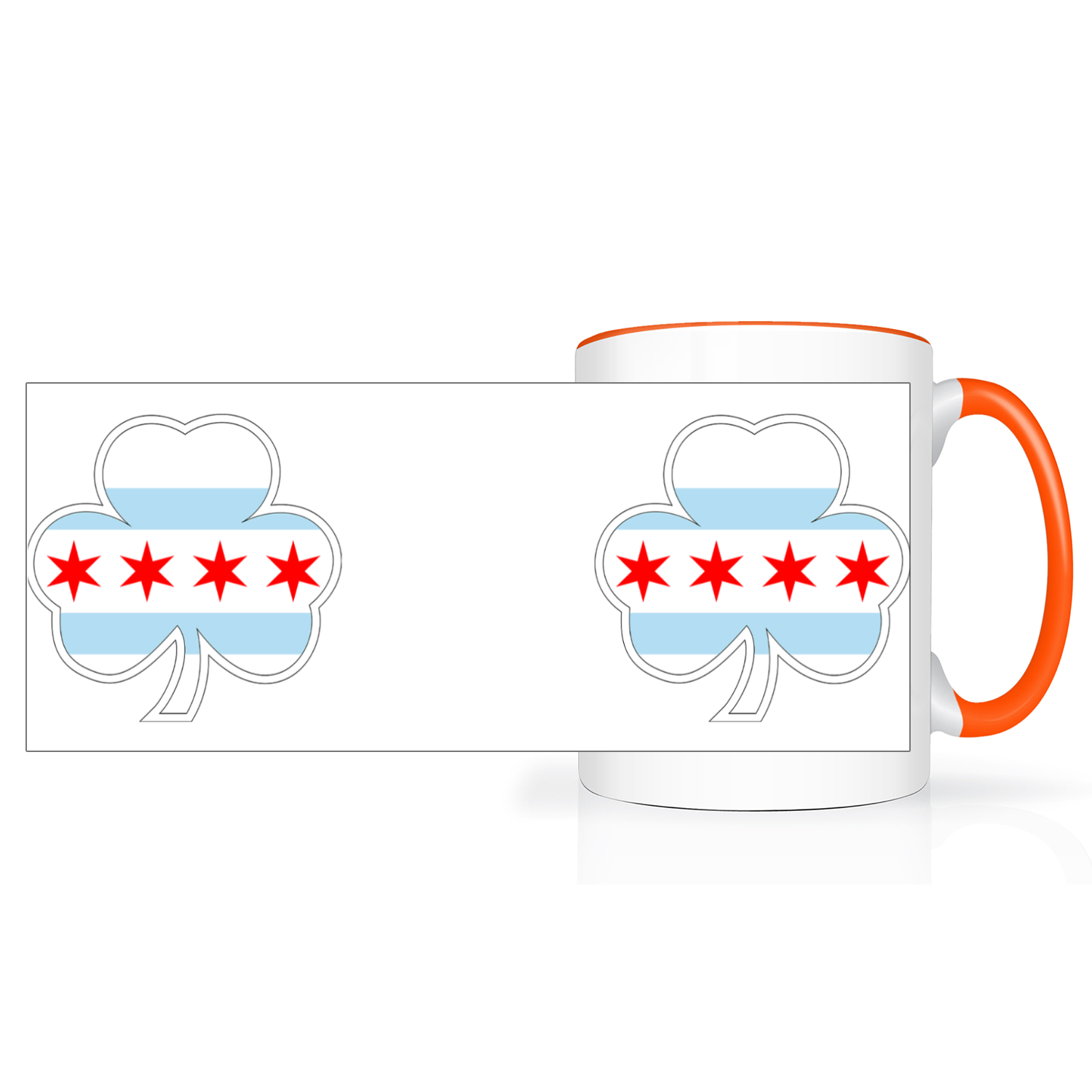 Chicago Flag Shamrock St. Patty’s 2 Tone 15oz Mug