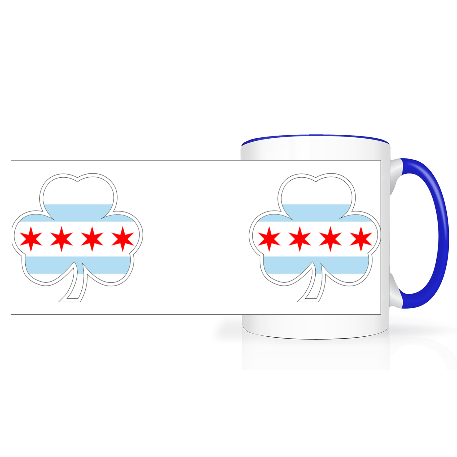 Chicago Flag Shamrock St. Patty’s 2 Tone 15oz Mug