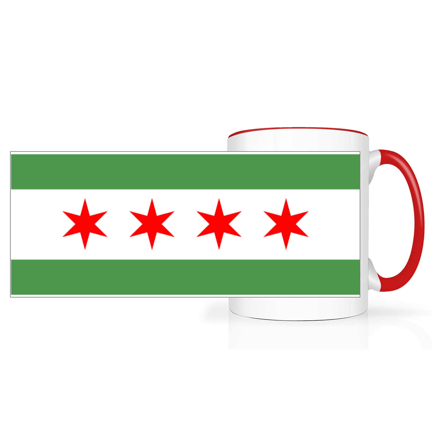 Chicago Flag Green River 2 Tone 15oz Mug