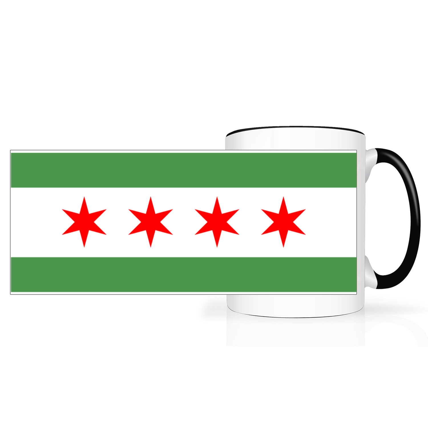 Chicago Flag Green River 2 Tone 15oz Mug