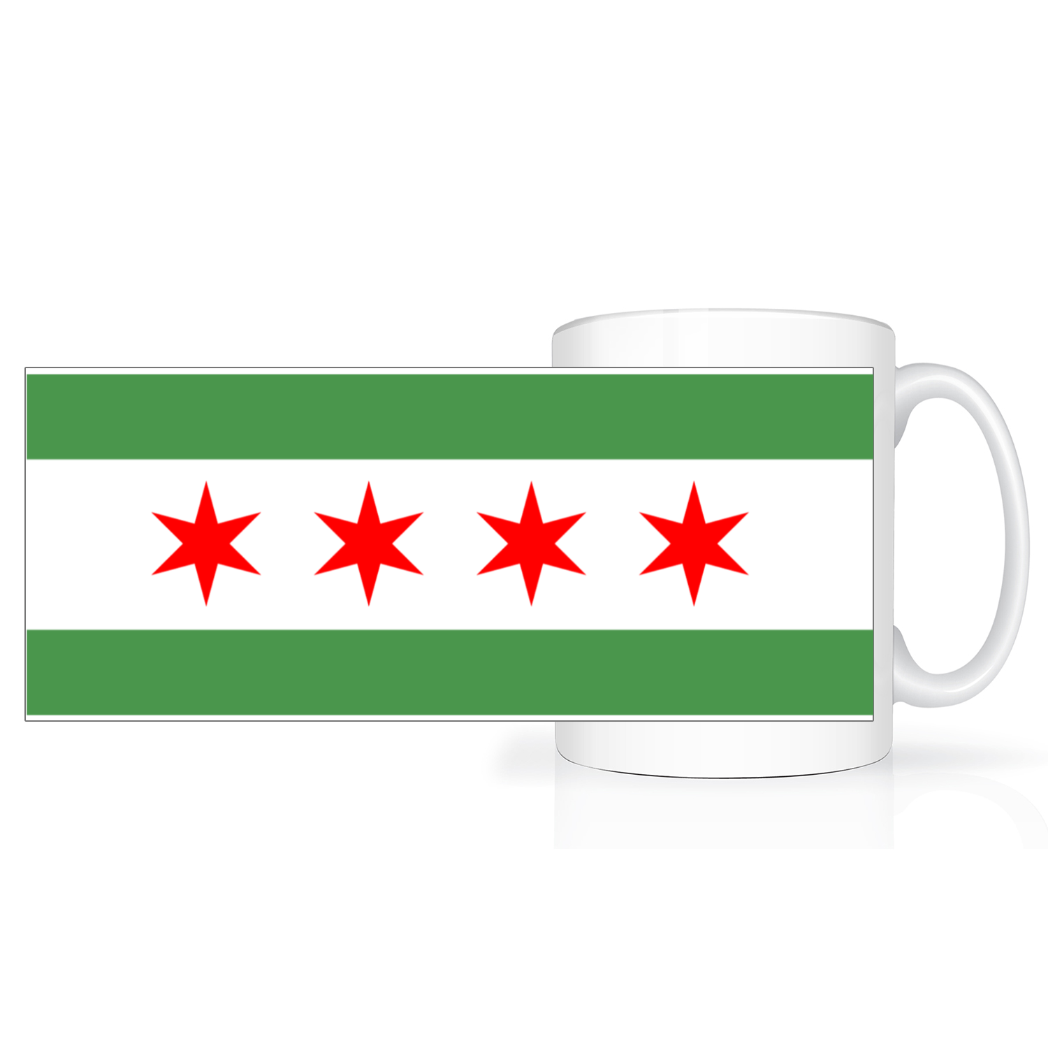 Chicago Flag Green River 2 Tone 15oz Mug