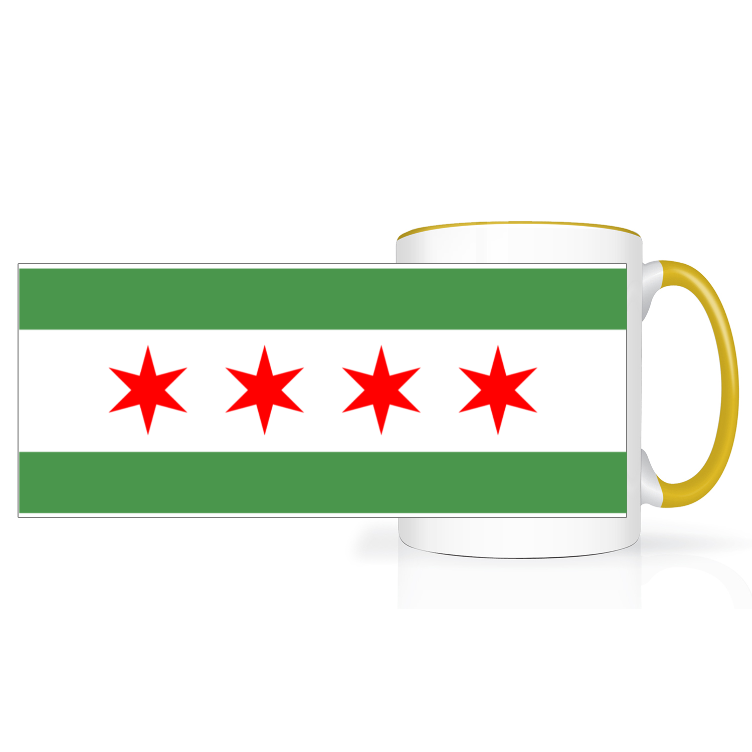 Chicago Flag Green River 2 Tone 15oz Mug