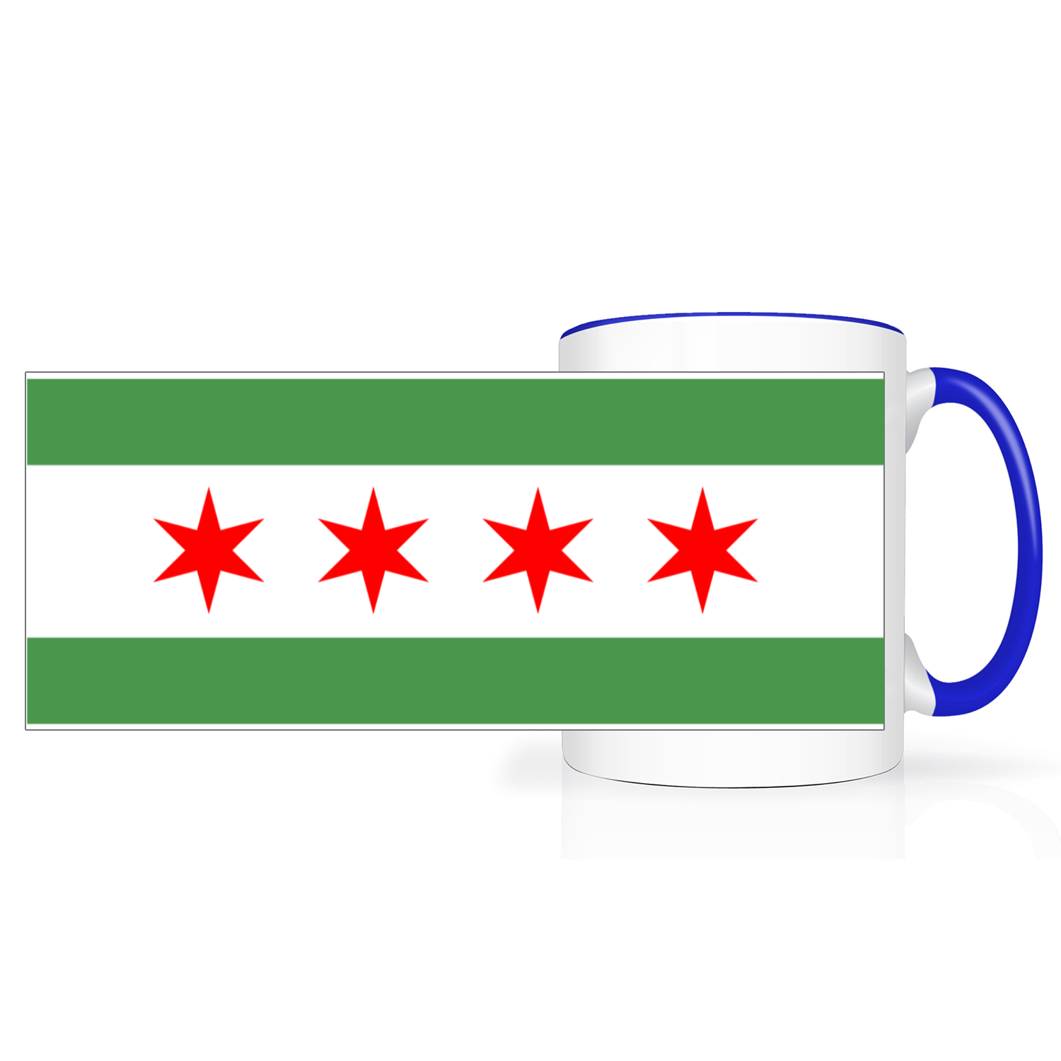 Chicago Flag Green River 2 Tone 15oz Mug