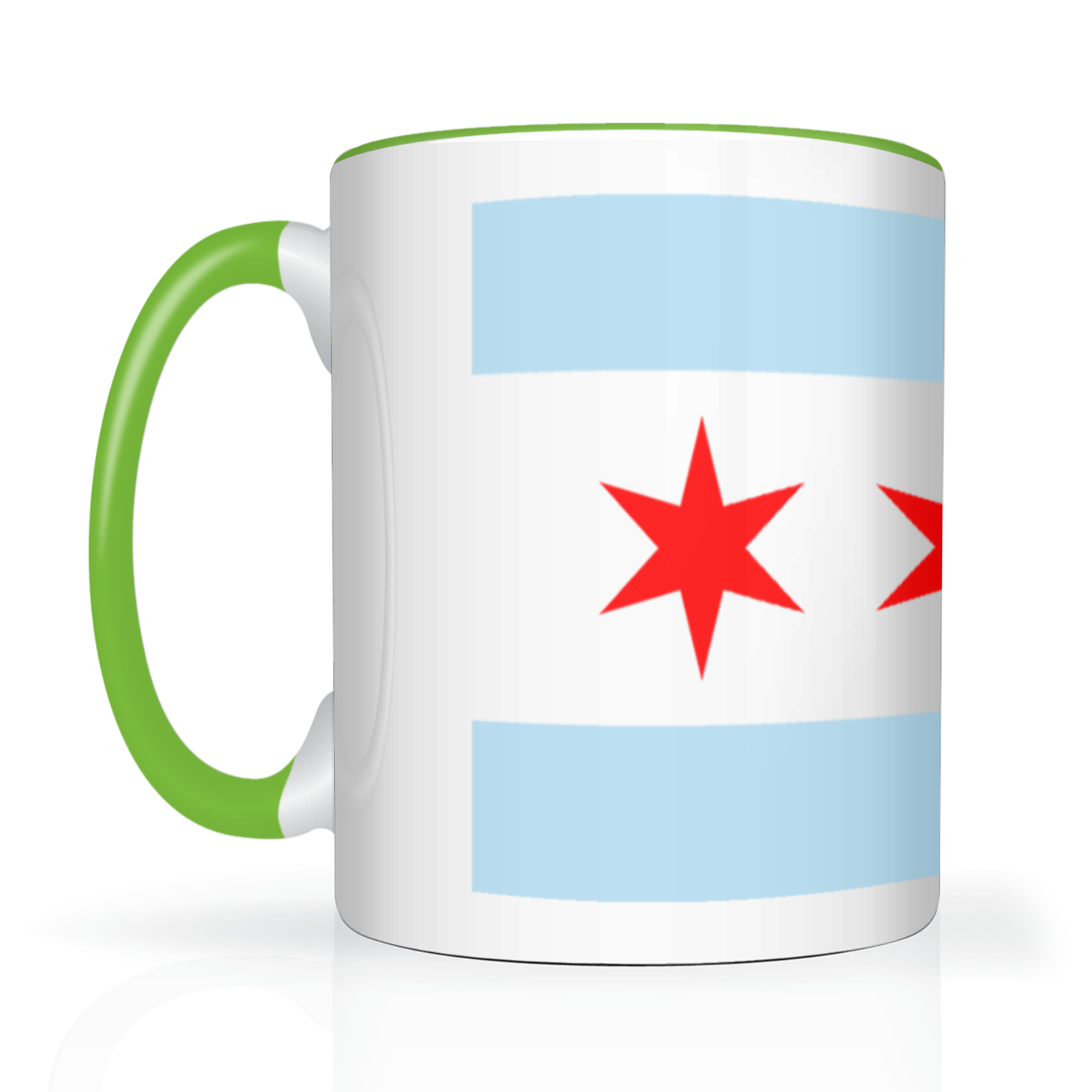Chicago Flag Single Pot Leaf 2 Tone 15oz Mug