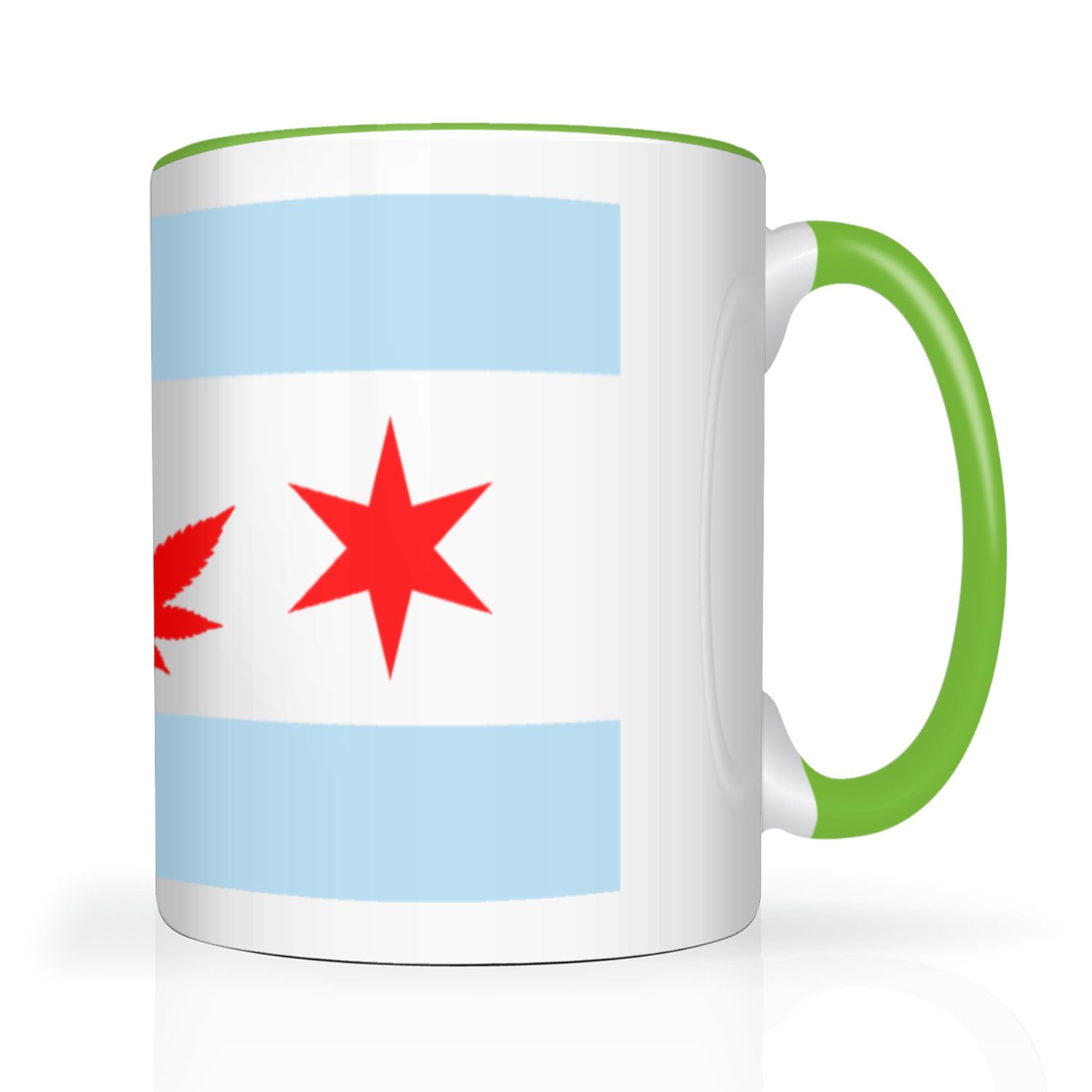 Chicago Flag Single Pot Leaf 2 Tone 15oz Mug