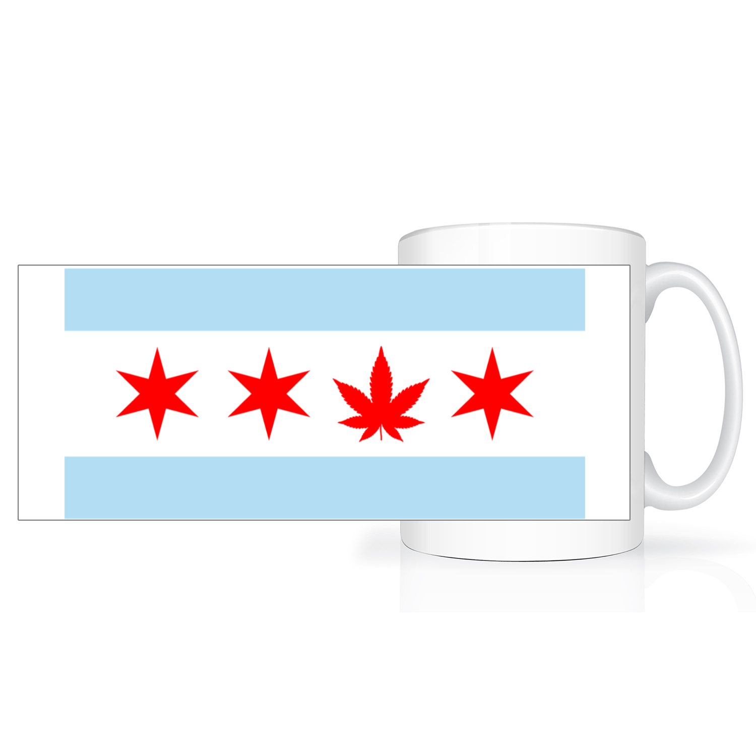 Chicago Flag Single Pot Leaf 2 Tone 15oz Mug