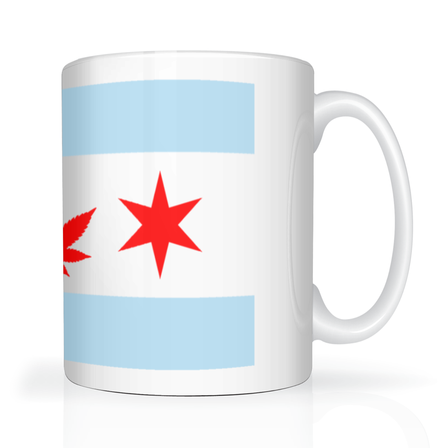 Chicago Flag Single Pot Leaf 2 Tone 15oz Mug