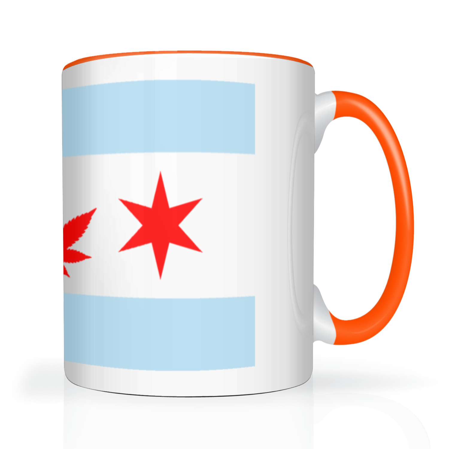 Chicago Flag Single Pot Leaf 2 Tone 15oz Mug