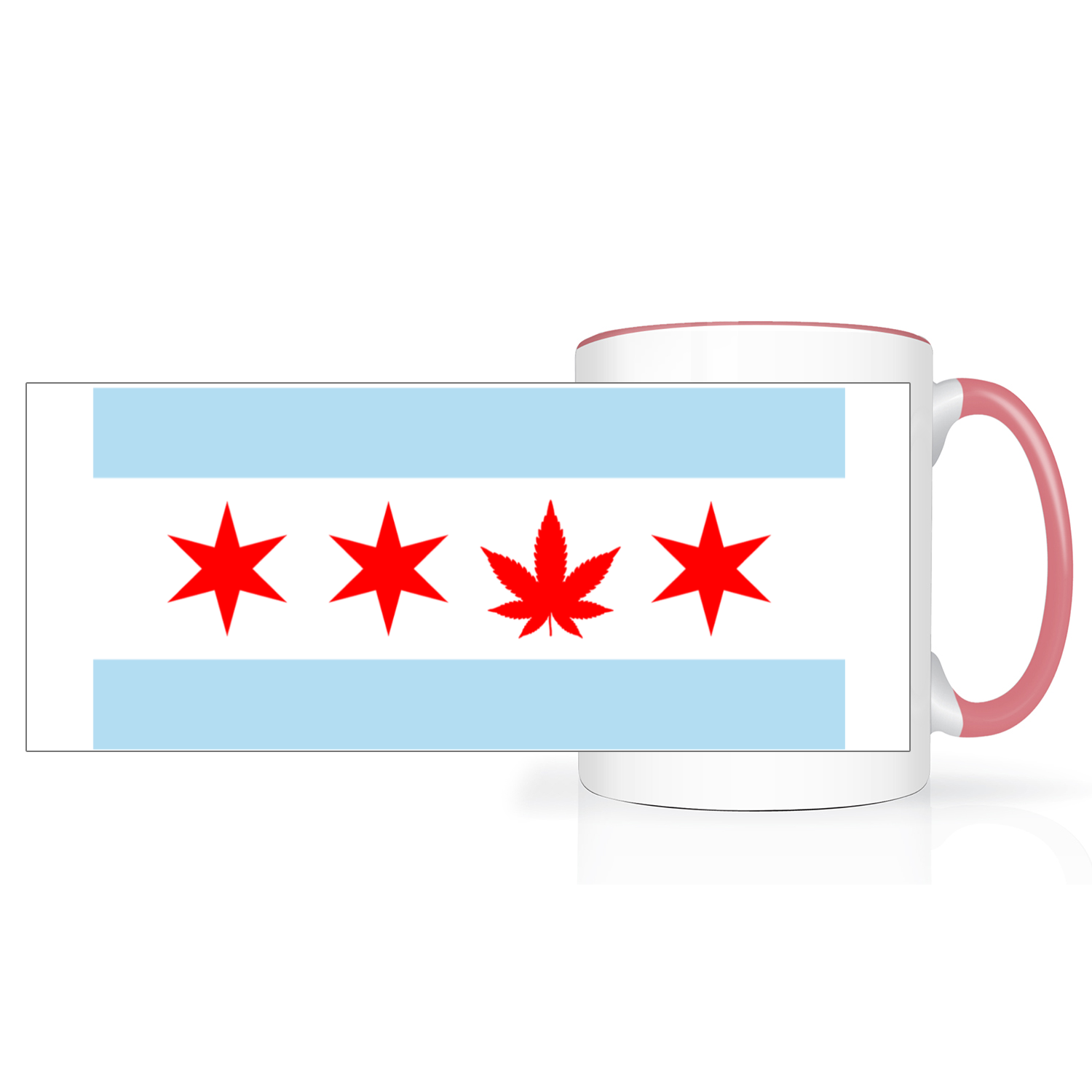 Chicago Flag Single Pot Leaf 2 Tone 15oz Mug