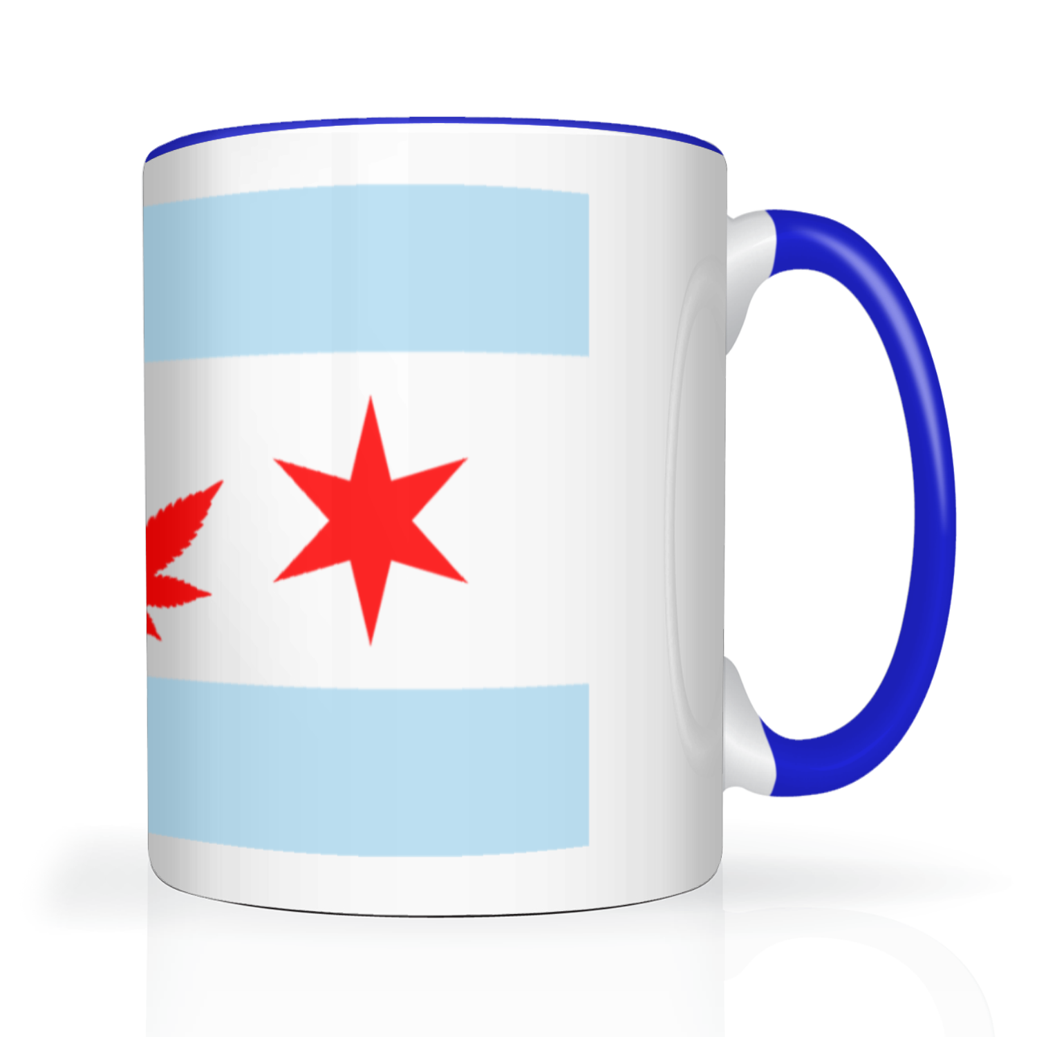 Chicago Flag Single Pot Leaf 2 Tone 15oz Mug