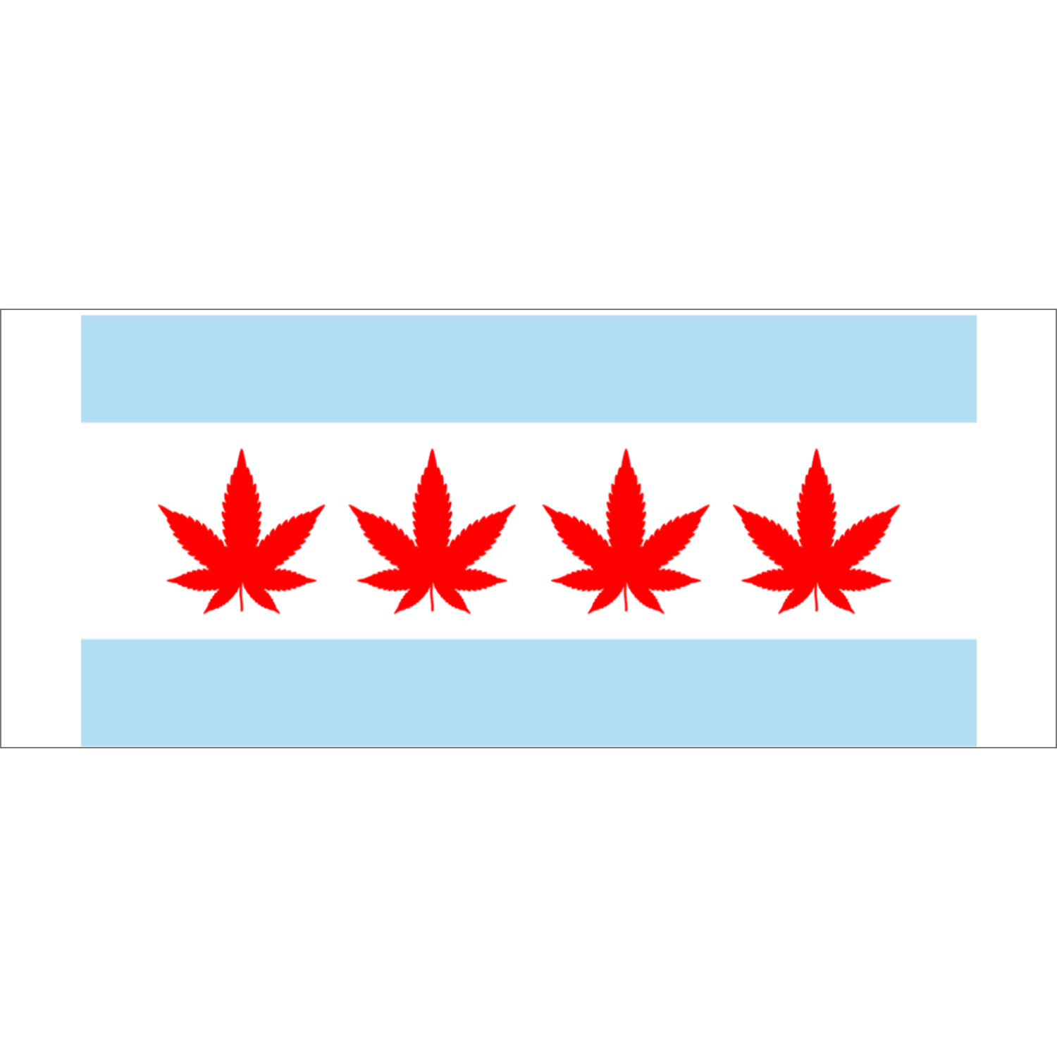 Chicago Flag Four Pot Leaf 2 Tone 15oz Mug