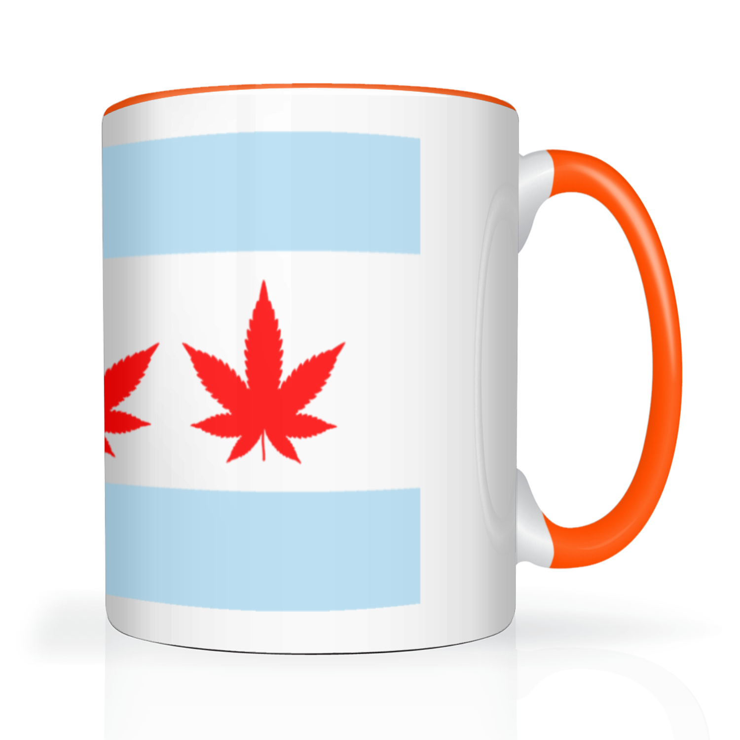 Chicago Flag Four Pot Leaf 2 Tone 15oz Mug