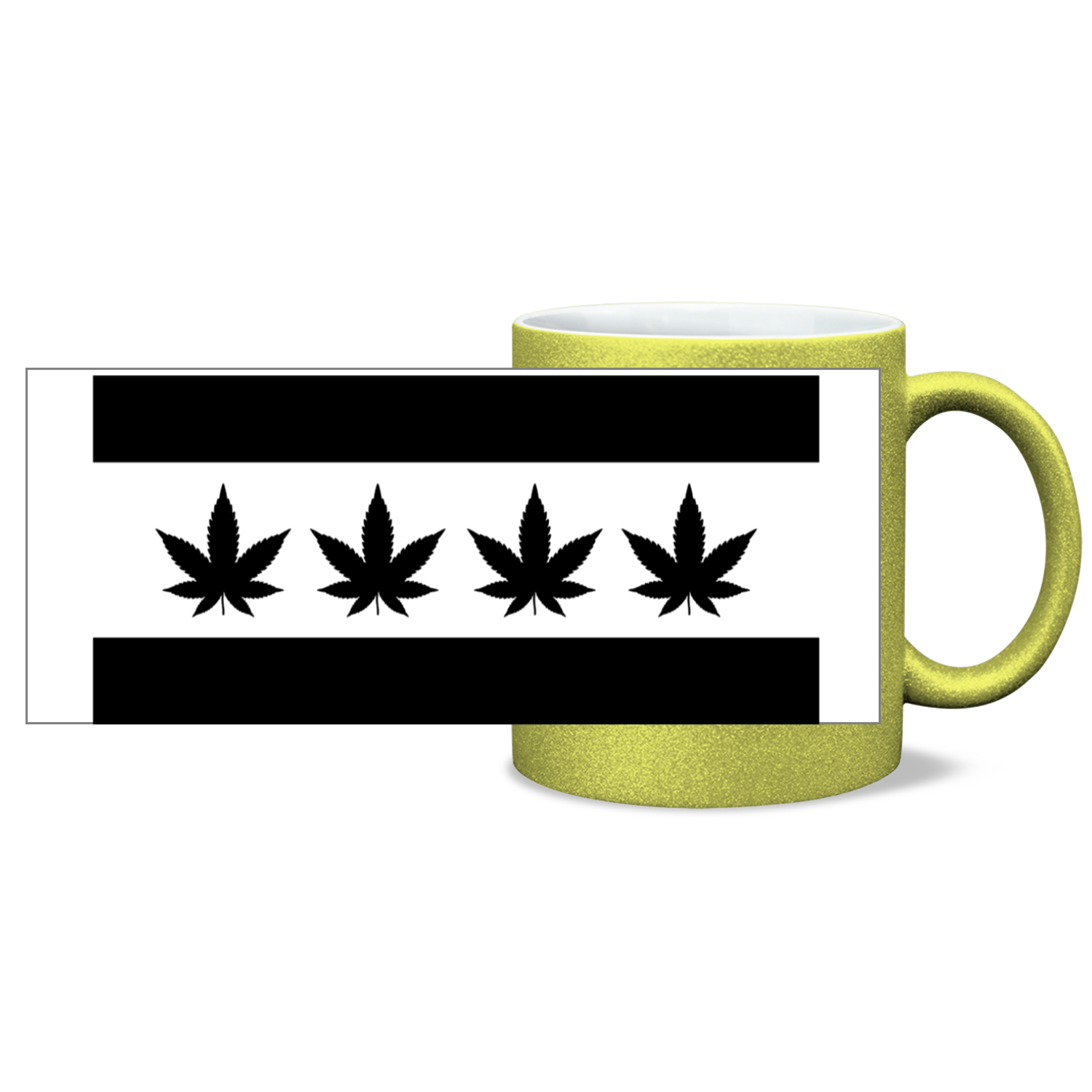 Chicago Flag Four Pot Leaf 11oz Sparkling Mug