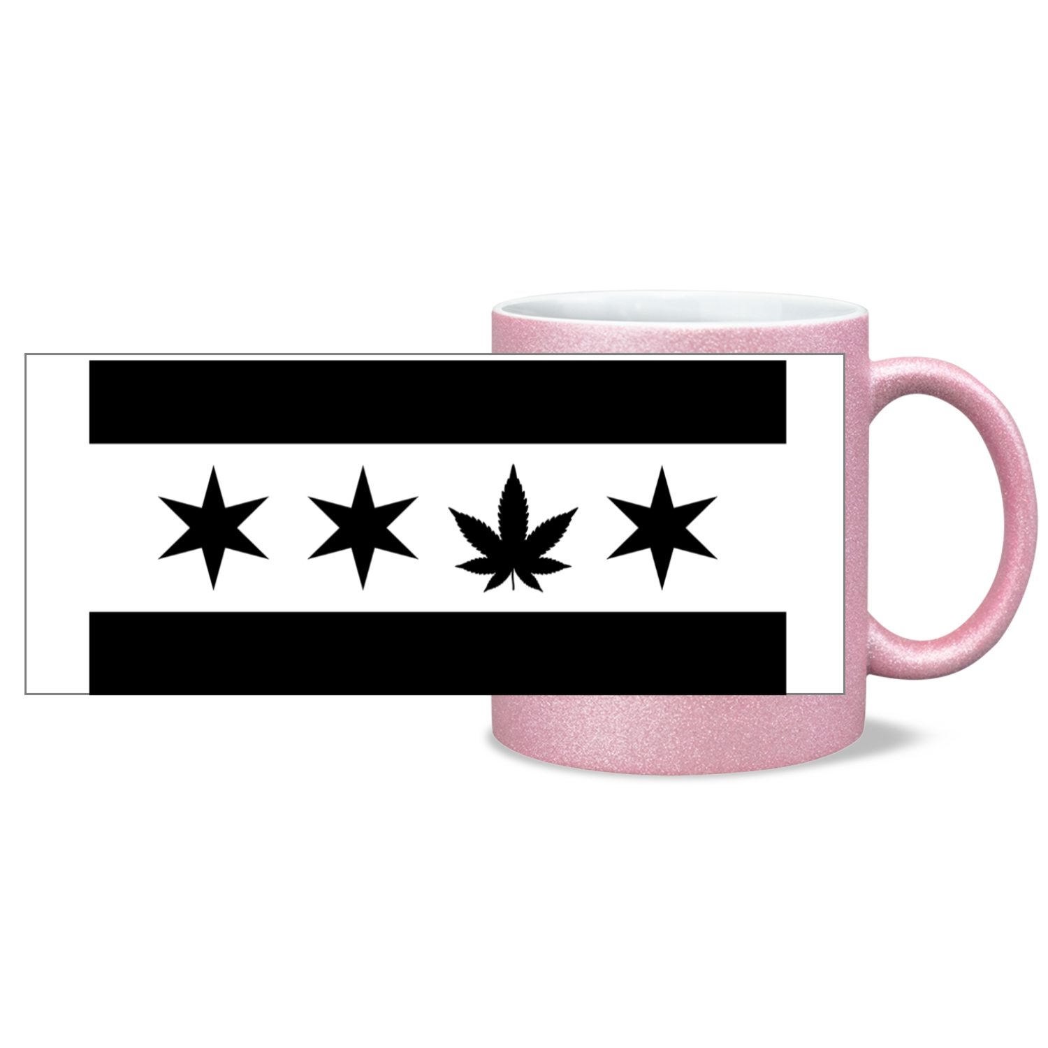Chicago Flag Single Pot Leaf 11oz Sparkling Mug