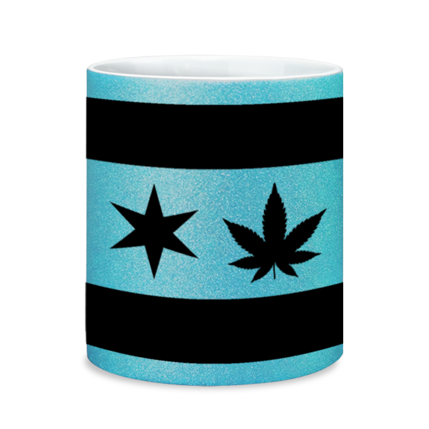 Chicago Flag Single Pot Leaf 11oz Sparkling Mug