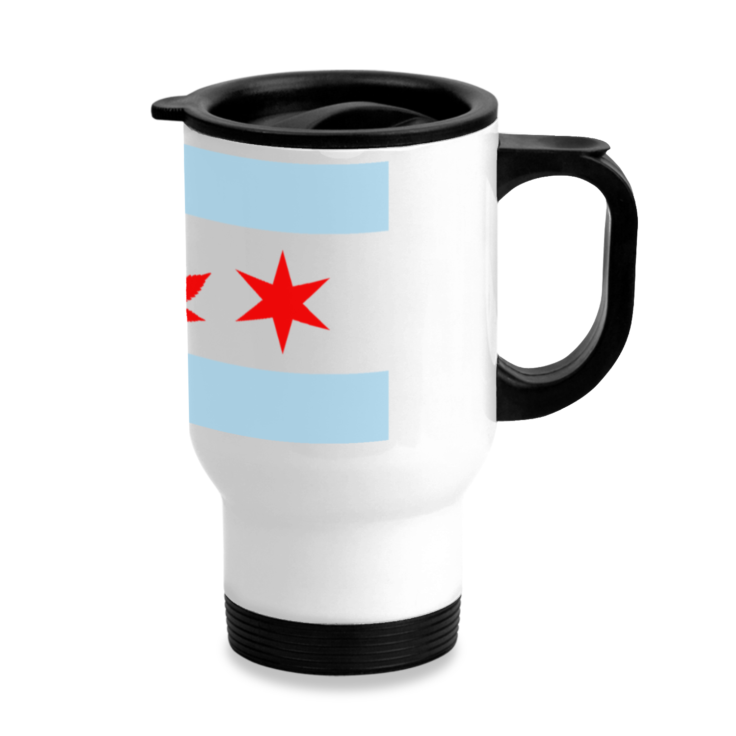 Chicago Flag Single Pot Leaf Stainless Steel Travel Mug