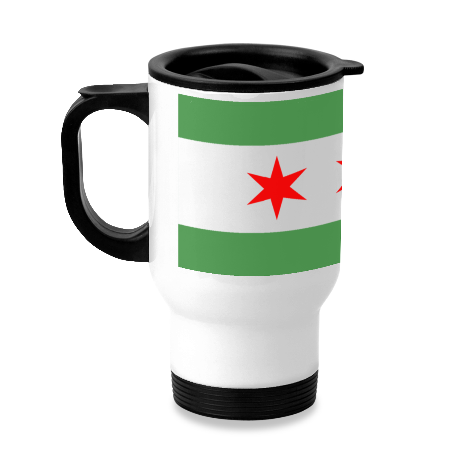 Chicago Flag Green River Stainless Steel Travel Mug