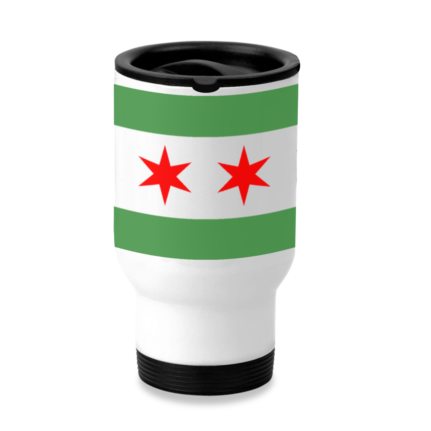 Chicago Flag Green River Stainless Steel Travel Mug