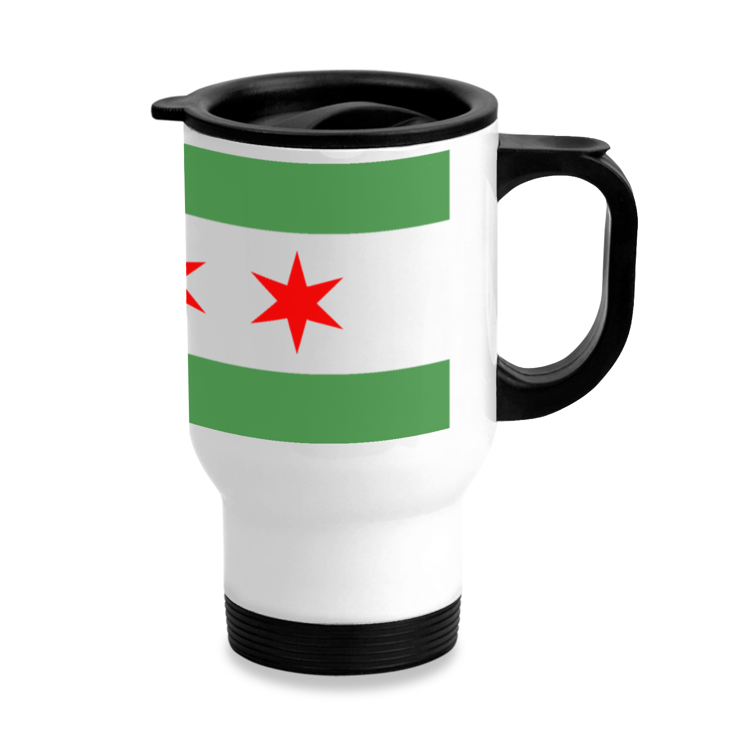 Chicago Flag Green River Stainless Steel Travel Mug
