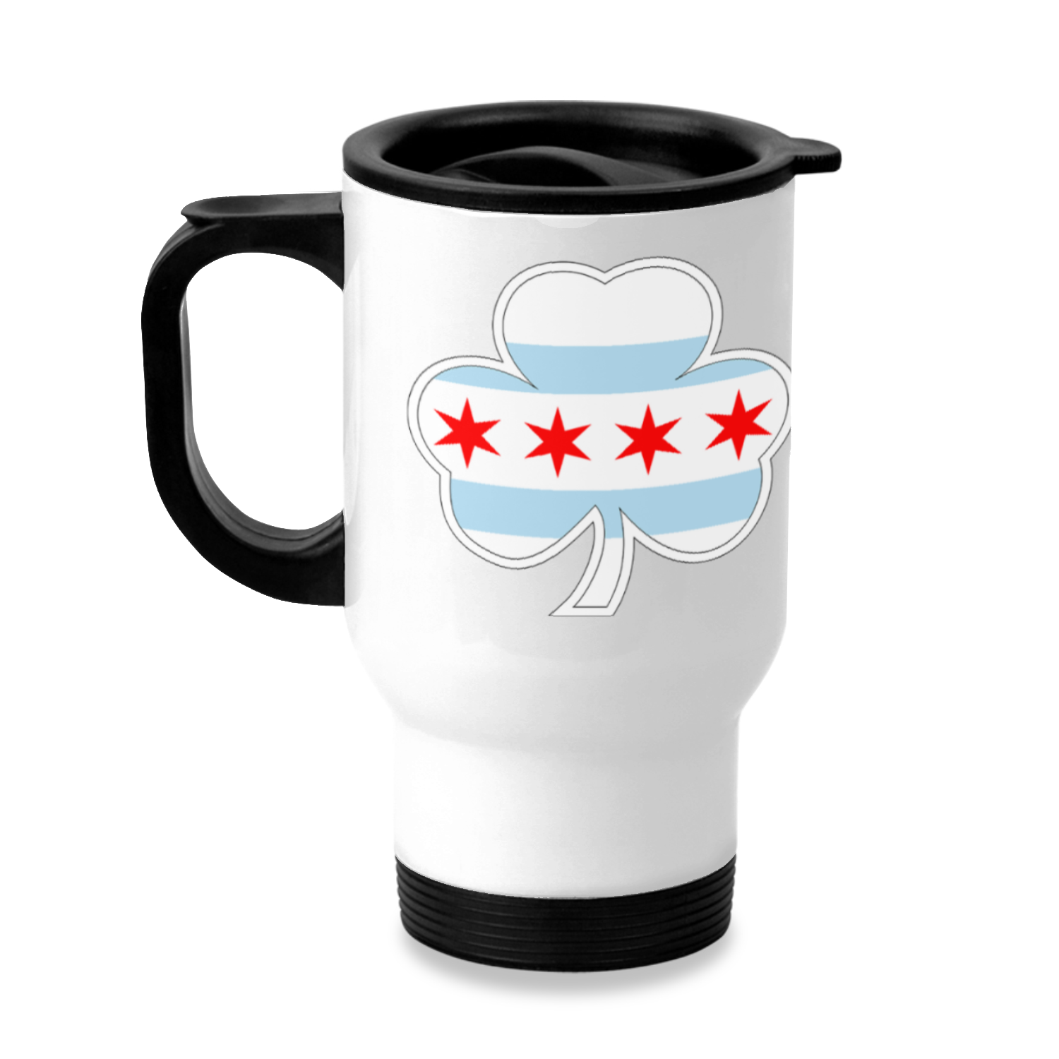 Chicago Flag Shamrock St. Patty’s Stainless Steel Travel Mug