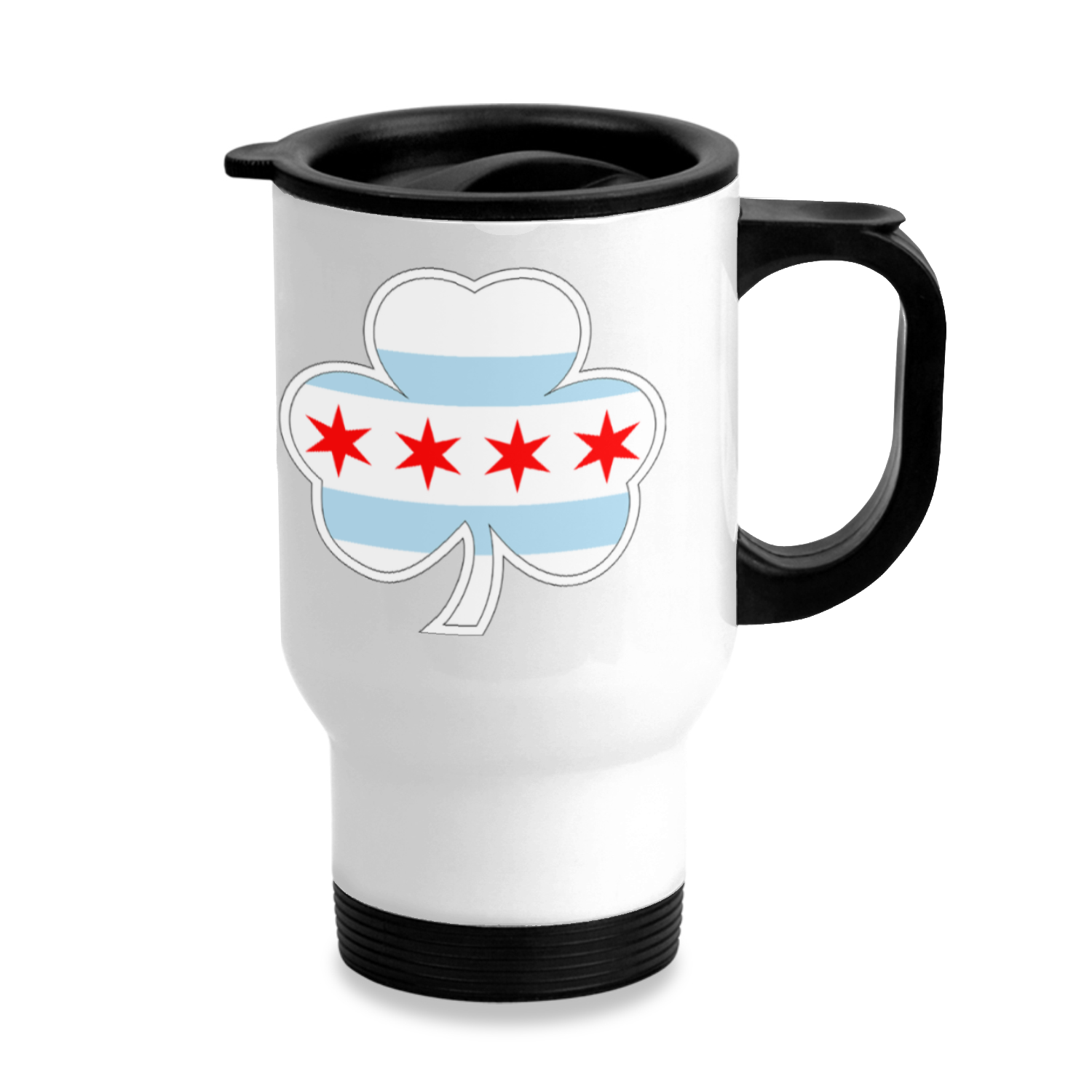 Chicago Flag Shamrock St. Patty’s Stainless Steel Travel Mug