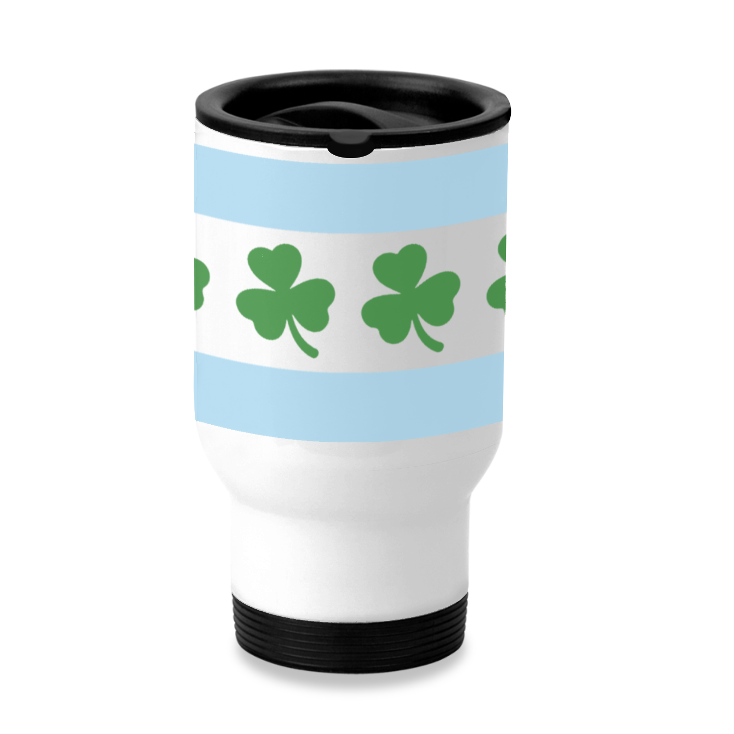 Chicago Flag Shamrock Stainless Steel Travel Mug