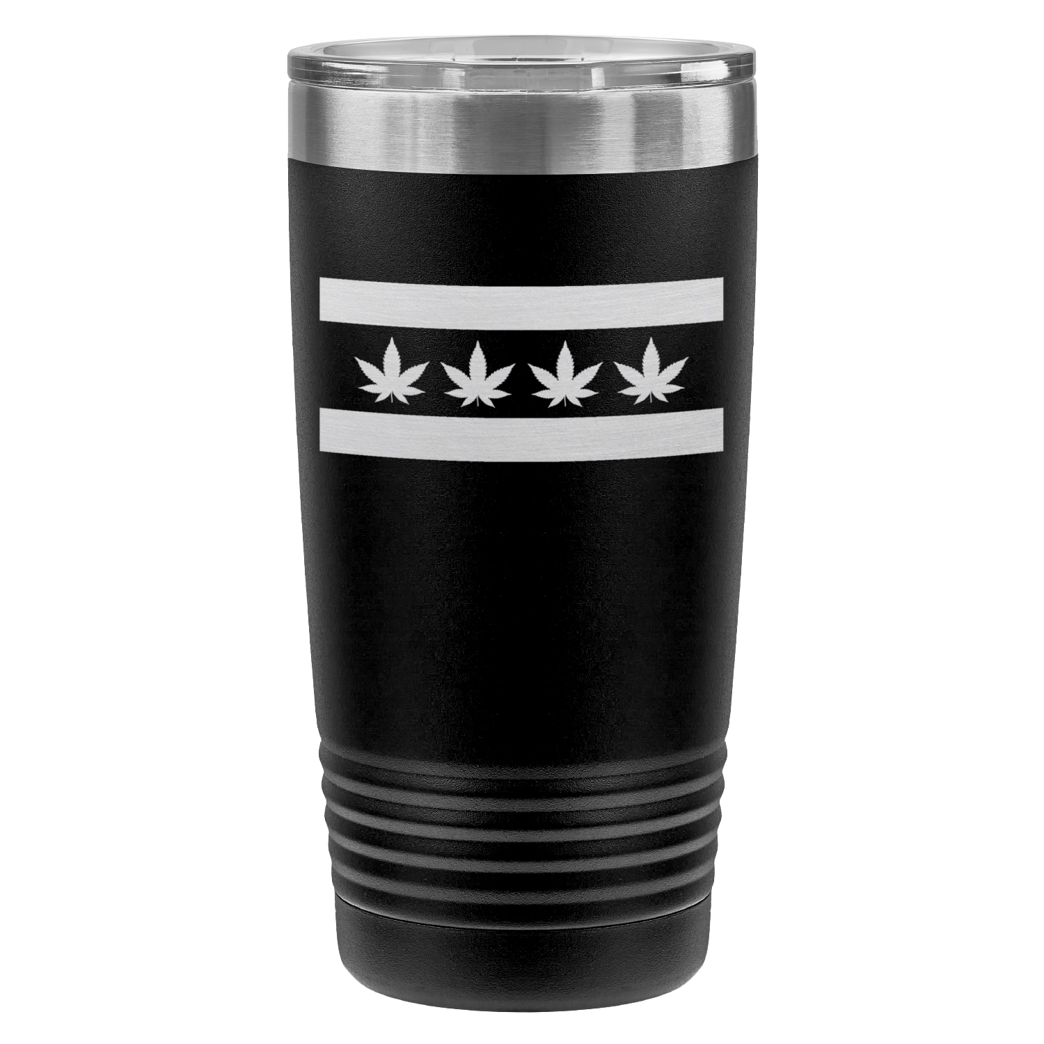 Chicago Flag Four Pot Leaf 20oz Lazer Tumbler